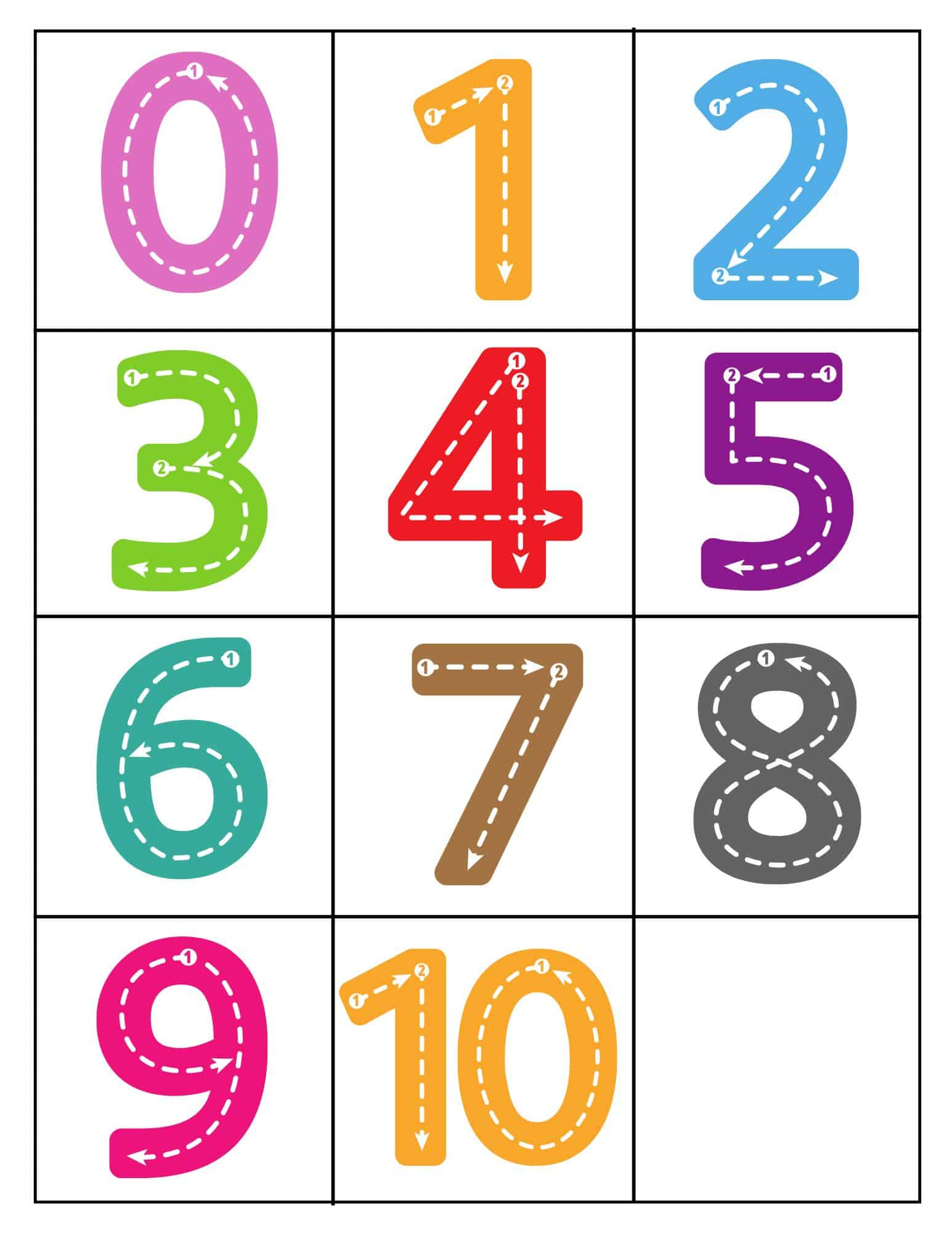 0-10 Printable Numbers (Free Templates In All Sizes) in Free Printable Numbers