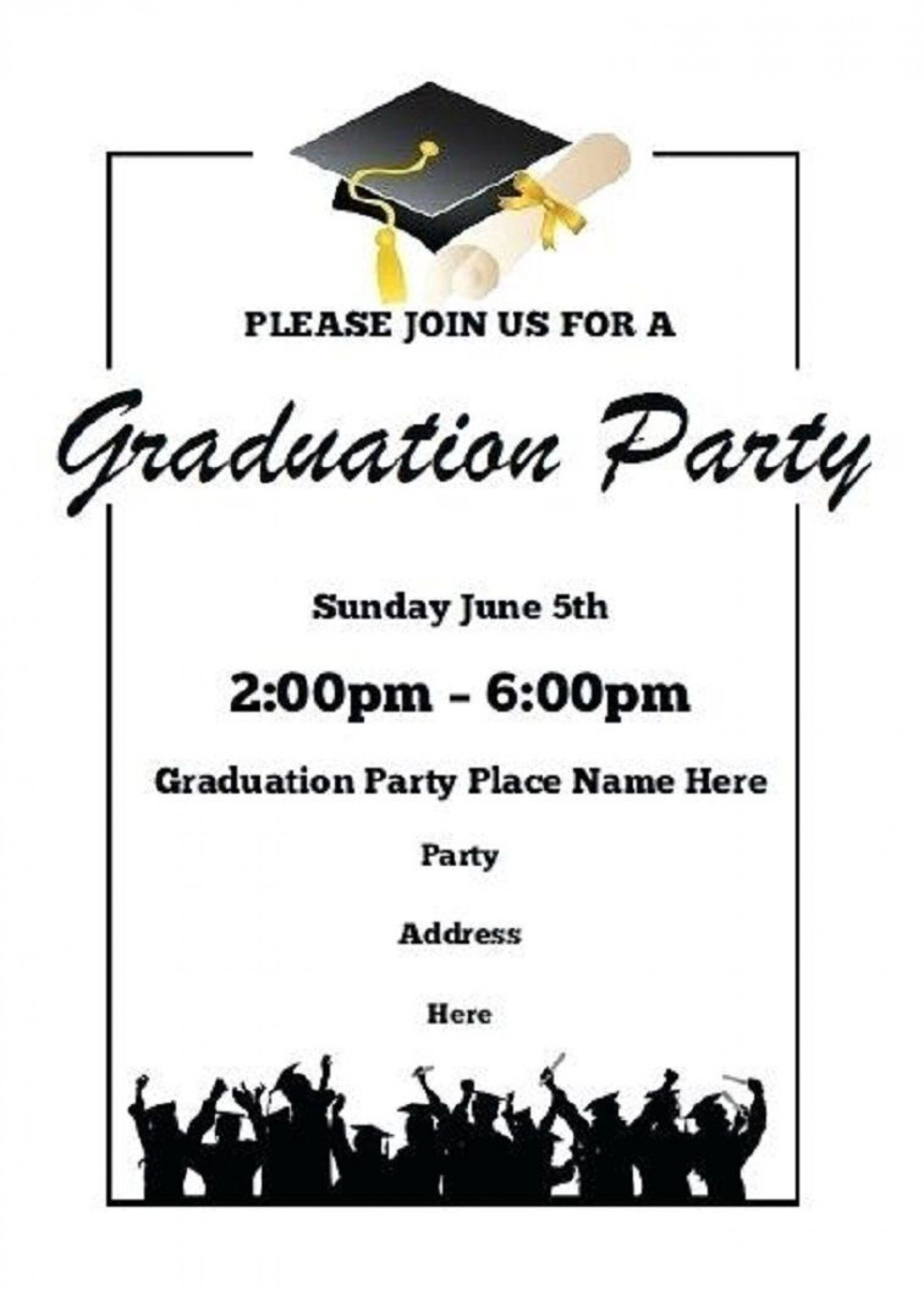 013 Printable Word Free Graduation Party Invitati… | Graduation throughout Free Printable Graduation Announcements