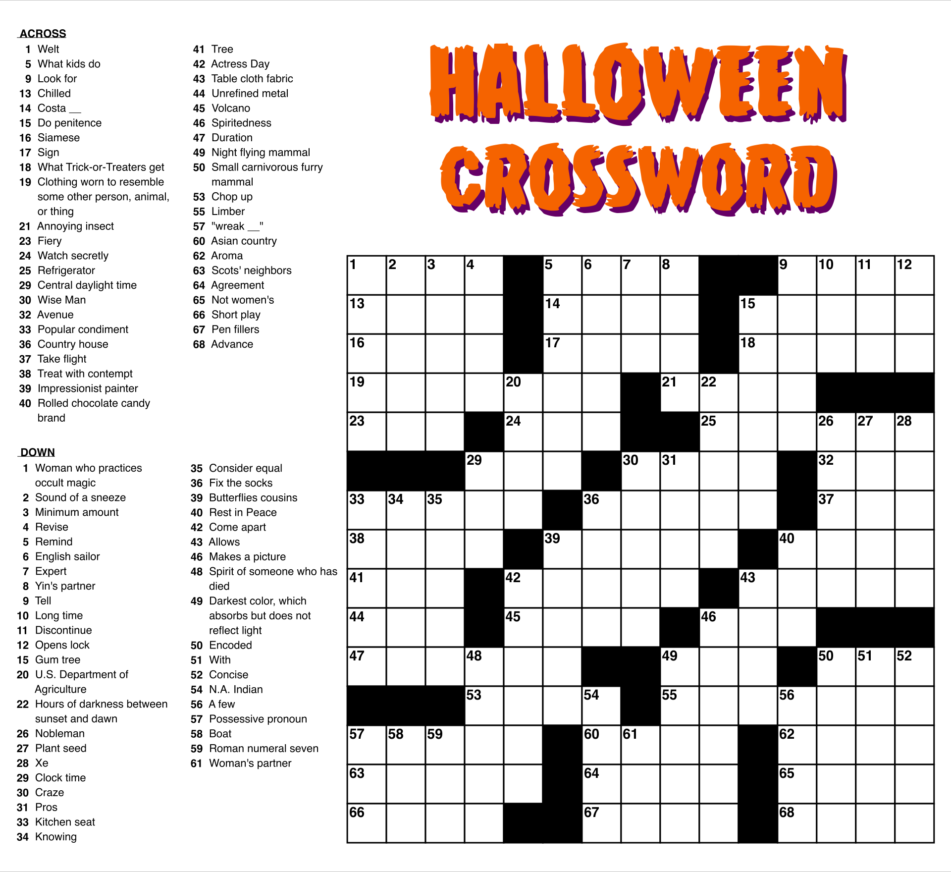 10 Best Large Print Easy Crossword Puzzles Printable Pdf For Free in Free Online Printable Easy Crossword Puzzles