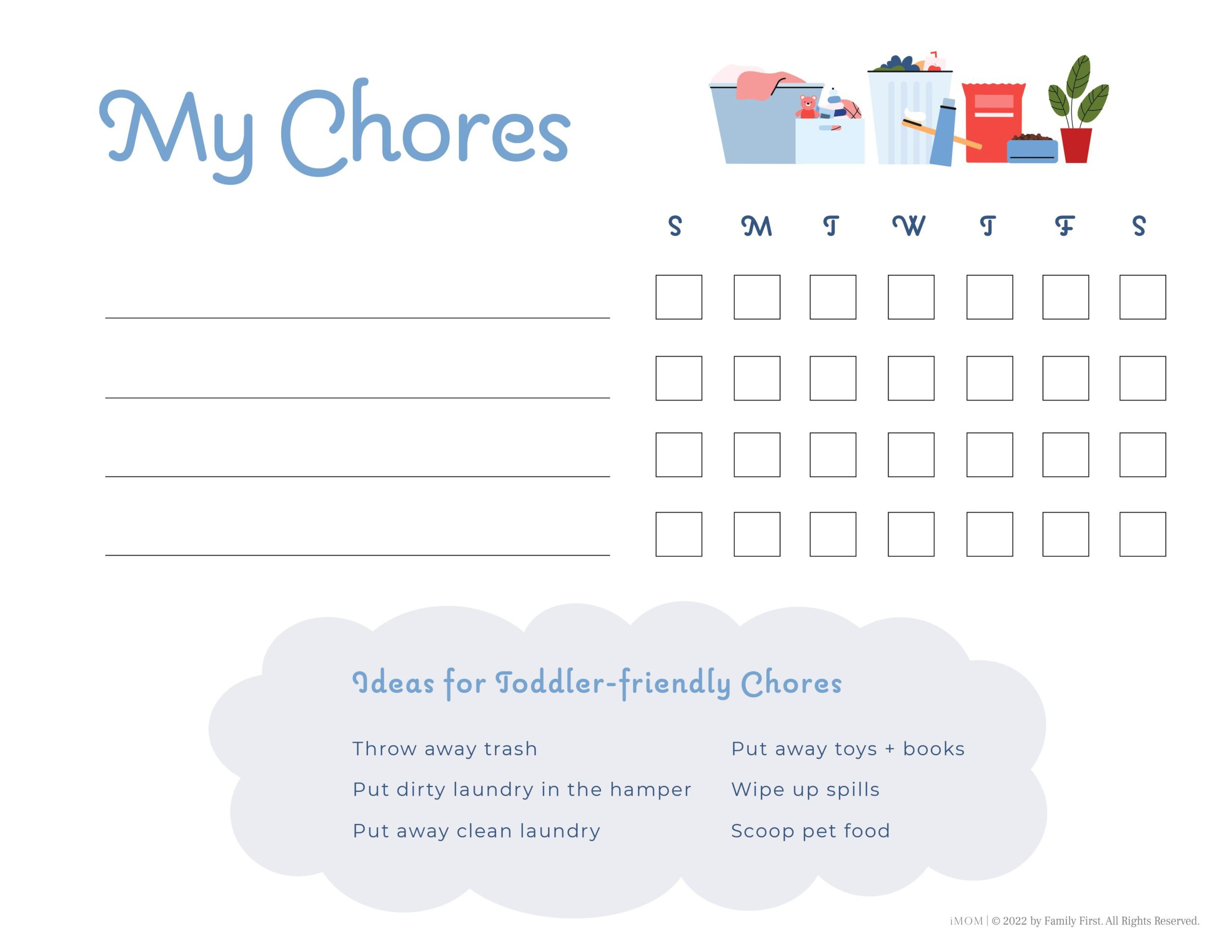 10 Free Printable Chore Charts - Imom with Free Printable Chore Charts