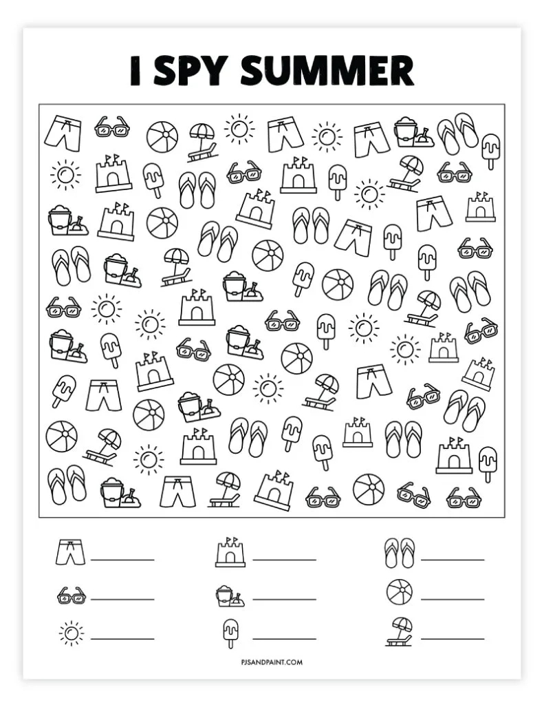 10 Free Printable Summer Games And Activities - Pjs And Paint pertaining to Free Printable Summer Games