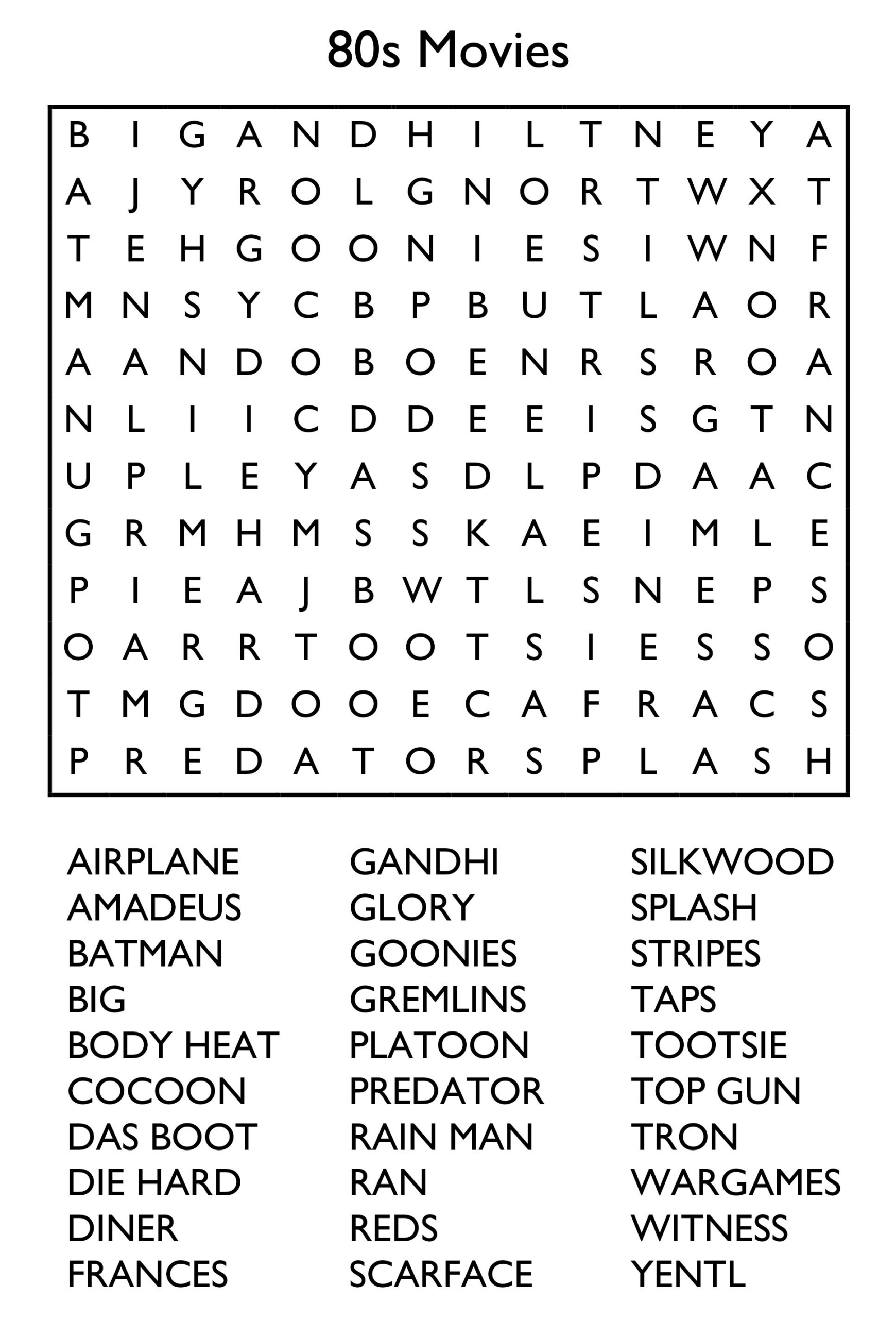 10 Free Printable Word Search Puzzles in Free Printable Word Searches Large Print