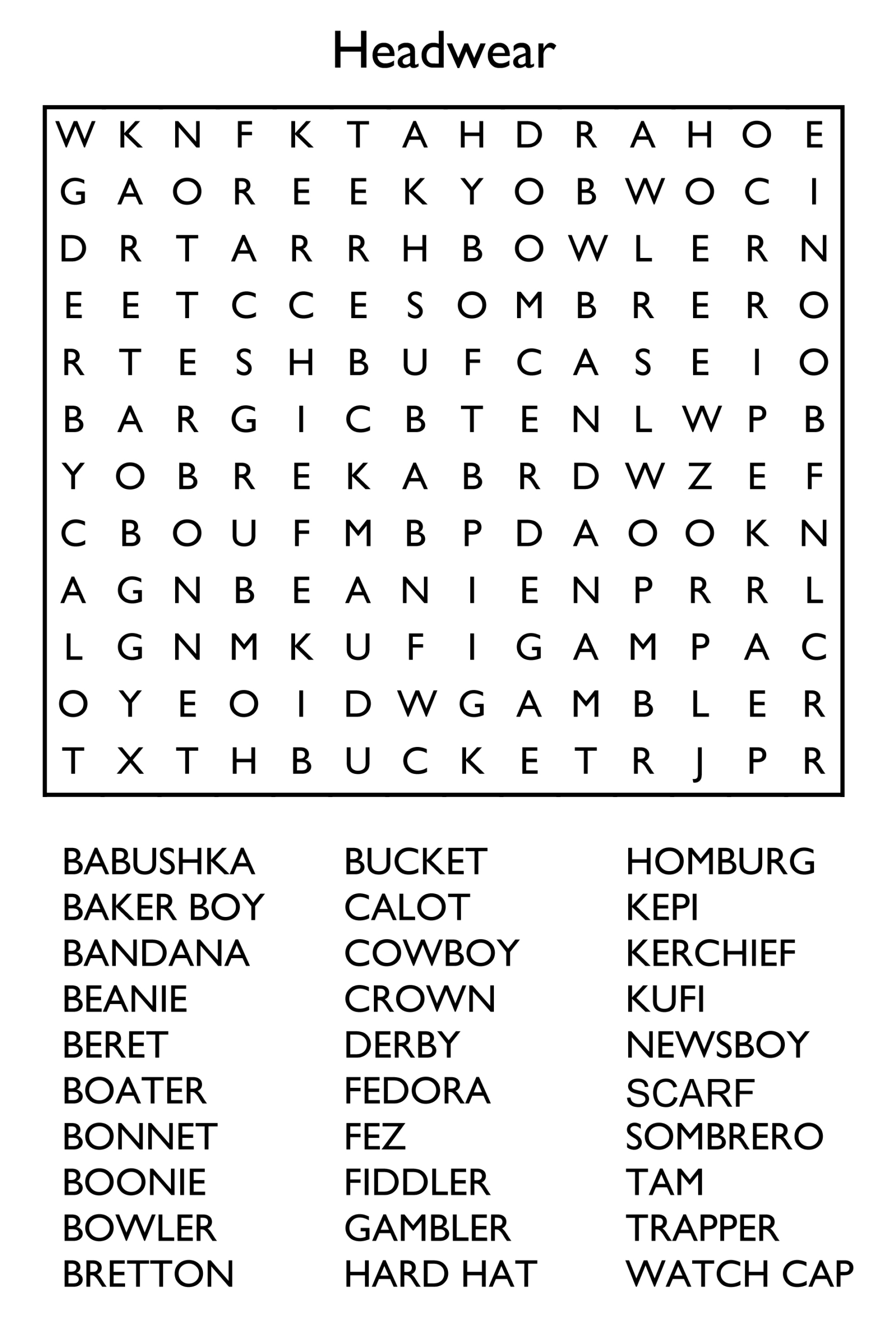 10 Free Printable Word Search Puzzles throughout Free Printable Extra Large Print Word Search