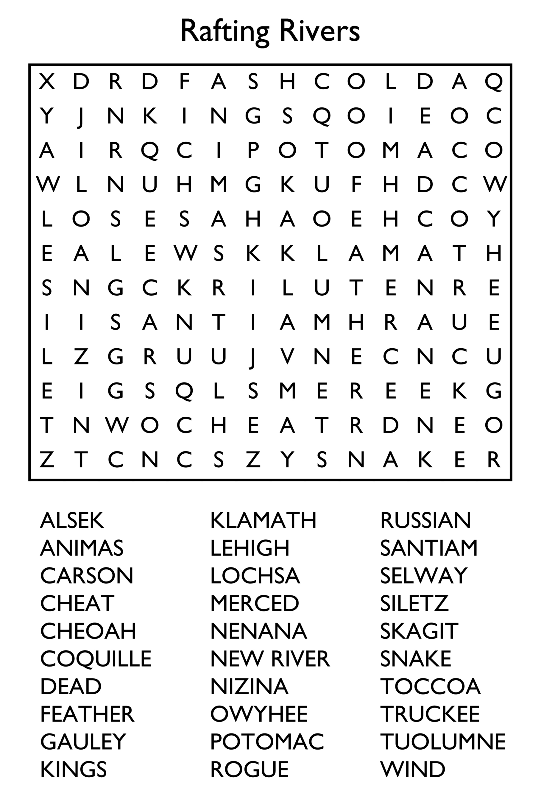 10 Free Printable Word Search Puzzles with Free Printable Word Puzzles