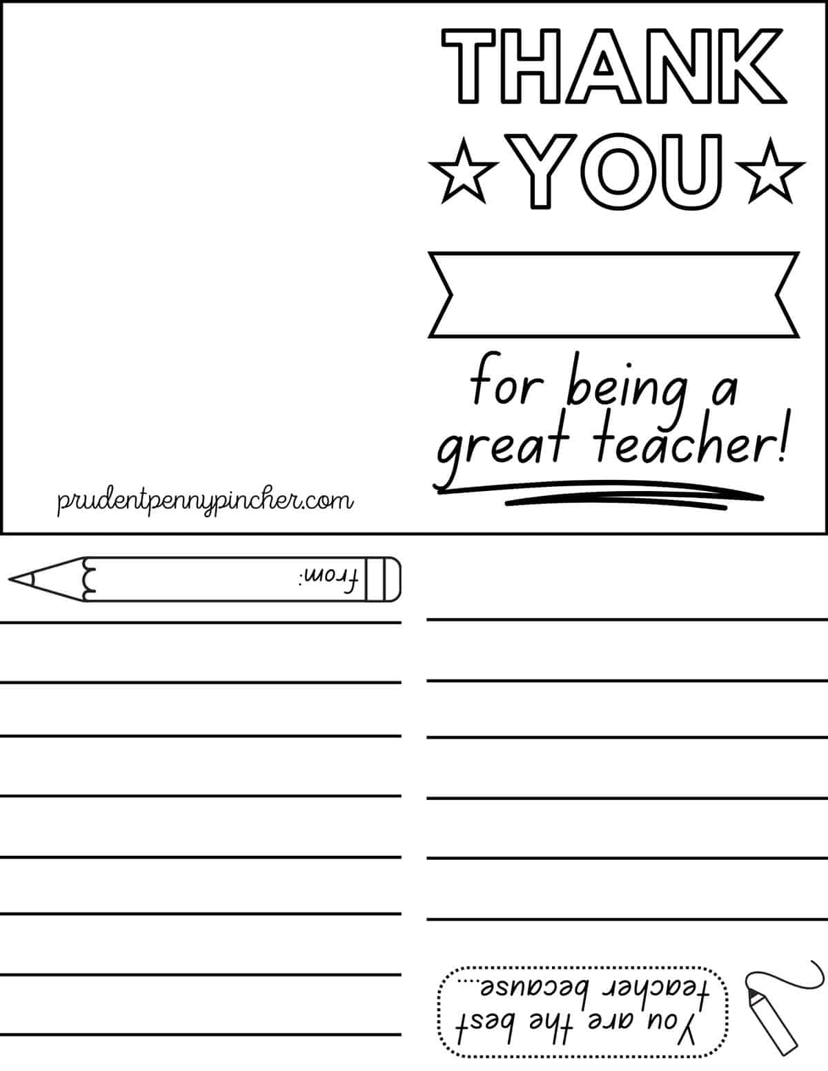 10 Free Teacher Appreciation Card Printables - Prudent Penny Pincher within Free Printable Teacher Appreciation Cards To Color