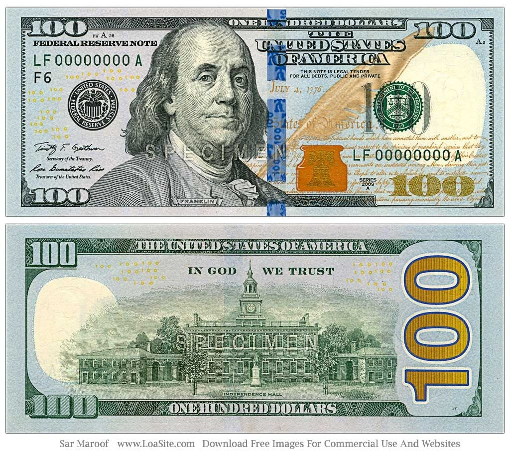 $100 Bill Printable pertaining to 100 Dollar Bill Printable Free