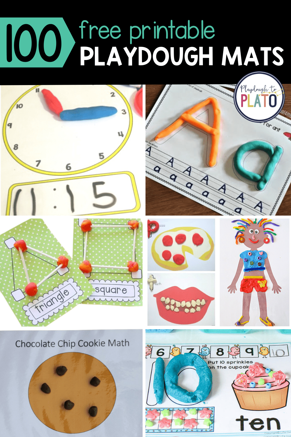 100 Free Playdough Mats - Playdough To Plato in Free Printable Playdough Mats