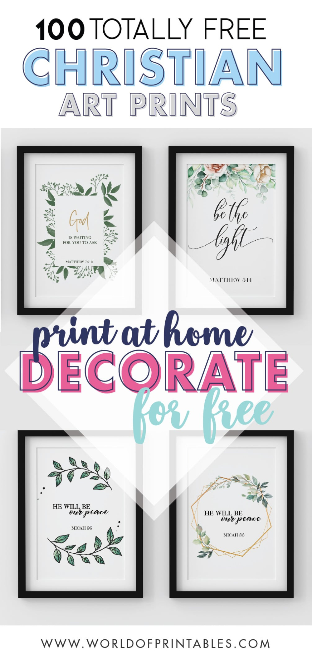 100 Free Printable Bible Quotes And Verse Wall Art - World Of in Free Printable Christian Art