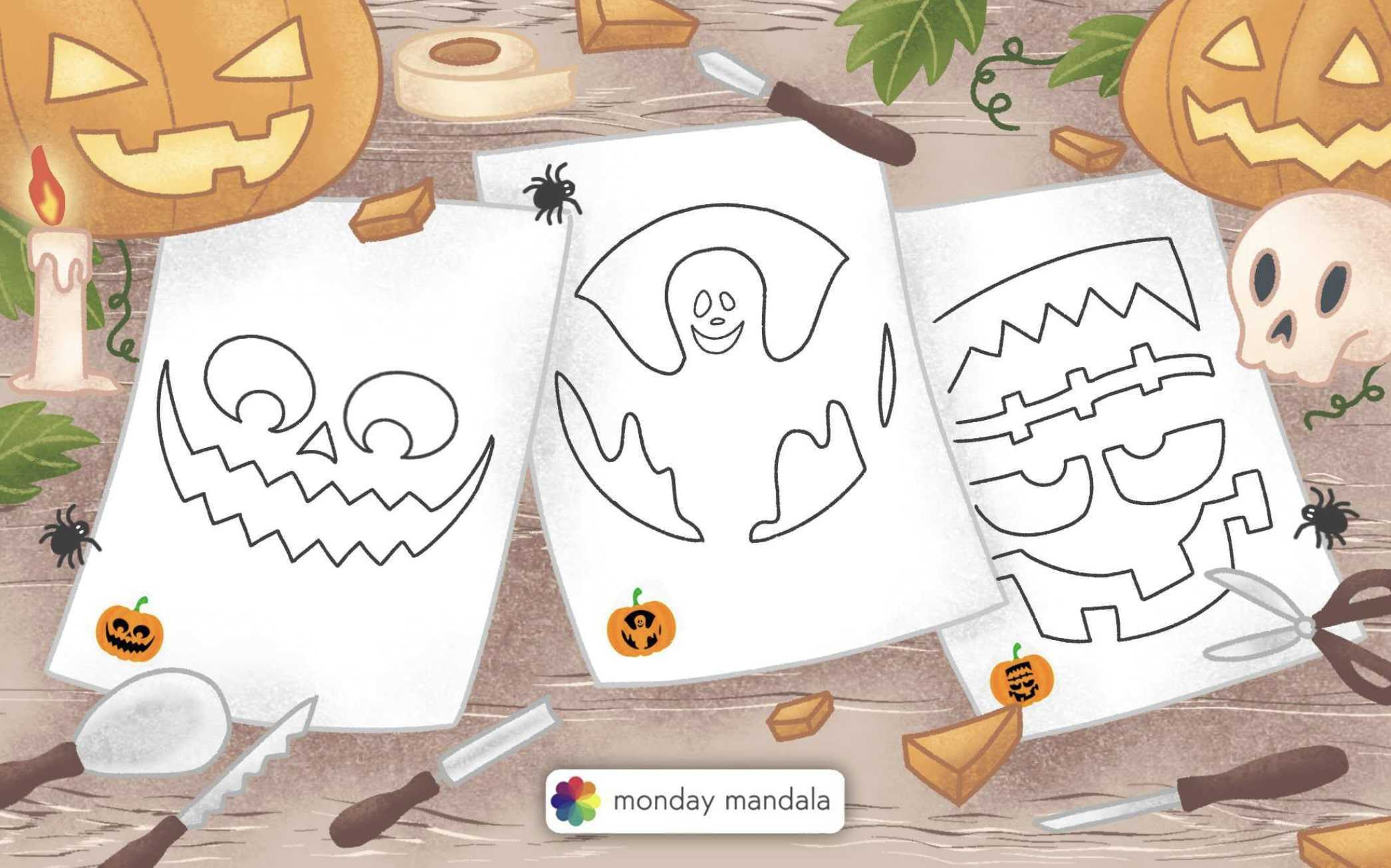 100 Pumpkin Carving Stencils (Free Pdf Printables) throughout Jack O Lantern Patterns Free Printable