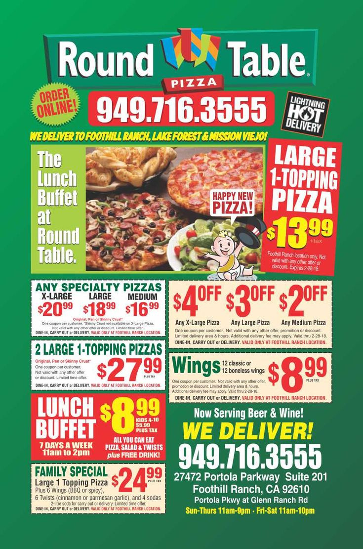 100+ Round Table Pizza Laguna Niguel - Americas Best Furniture with regard to Free Printable Round Table Pizza Coupons