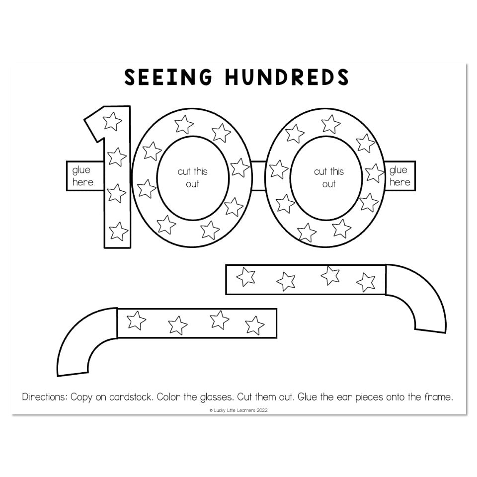 100Th Day - Seeing Hundreds Glasses within 100Th Day Of School Printable Glasses Free