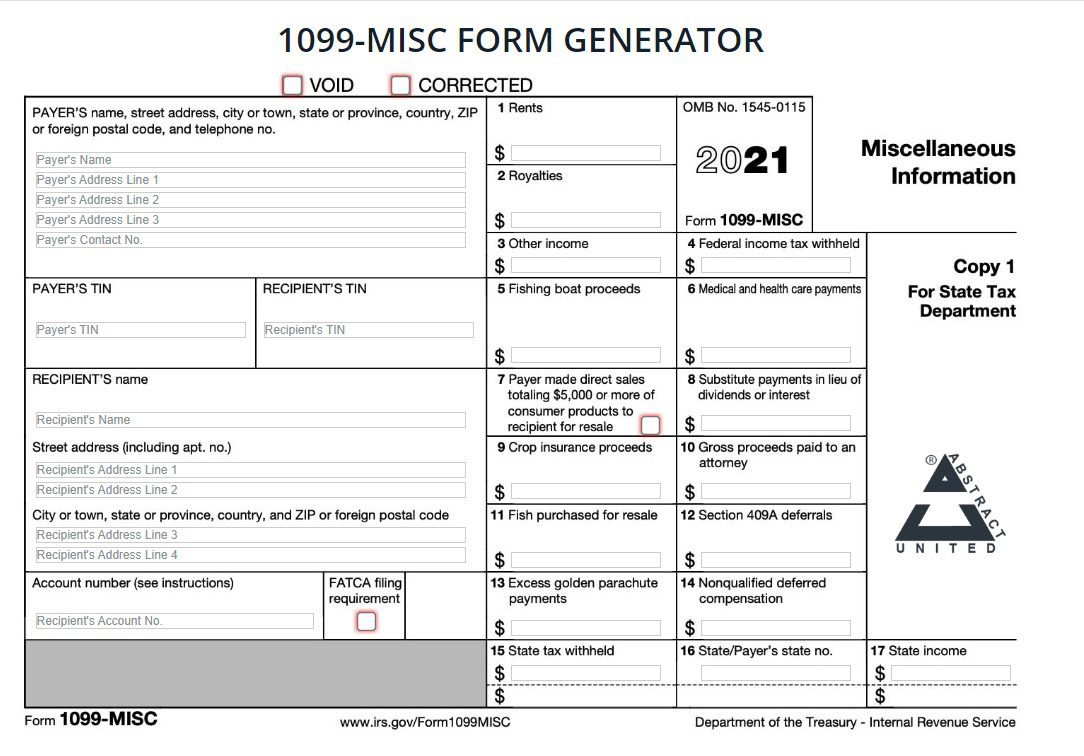 1099 Form Online | Make Instant Form 1099 Free | Paystub Direct within 1099 Misc Printable Template Free