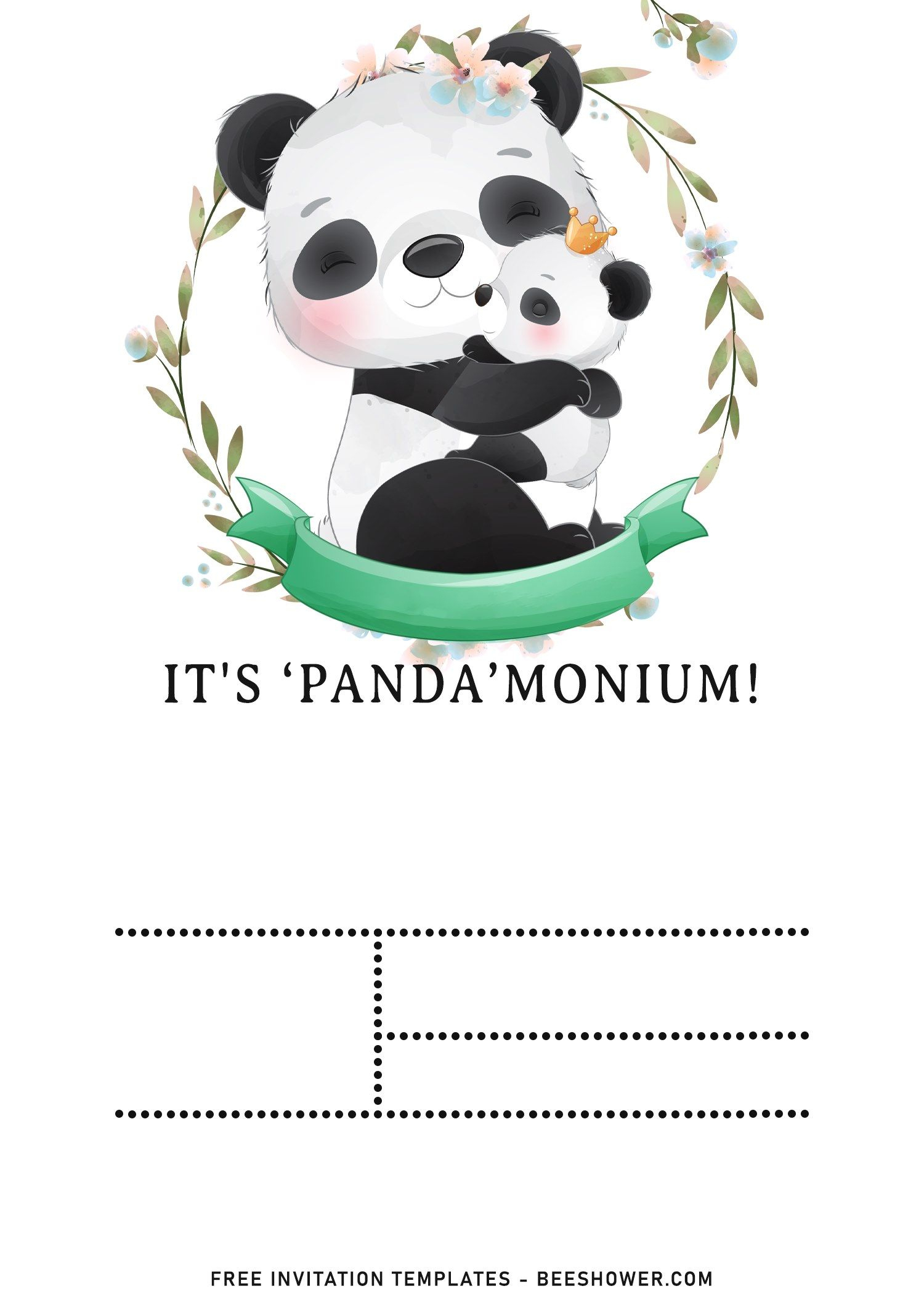 11+ Cute It&amp;#039;S A Panda-Monium Birthday Invitation Templates | Panda inside Panda Bear Invitations Free Printable