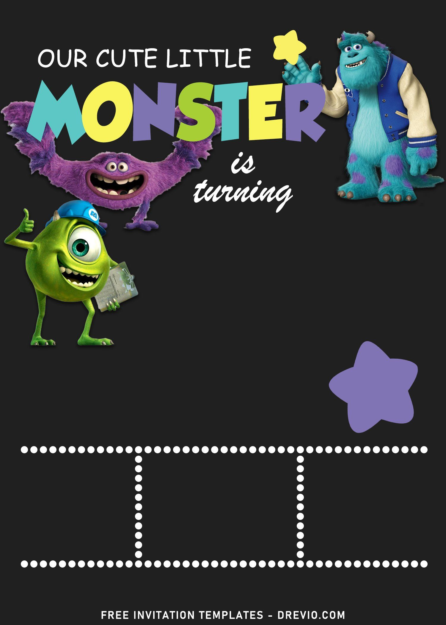 11+ Monster Inc University Birthday Invitation Templates intended for Free Printable Monsters Inc Birthday Invitations