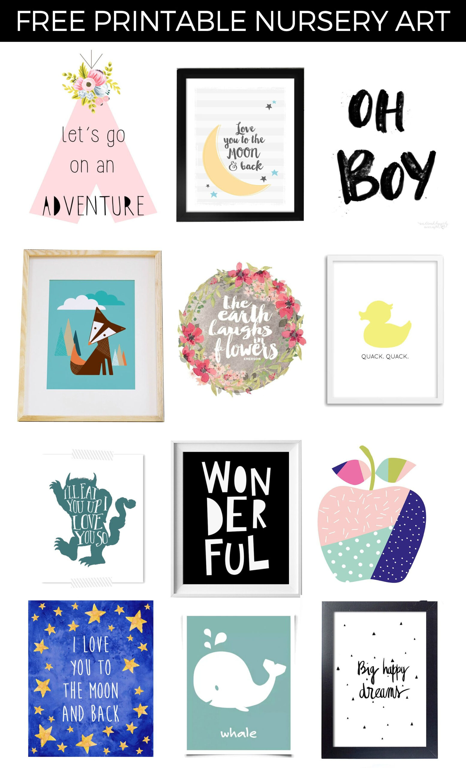 12 Awesome Art Prints For Your Nursery (P.s. They&amp;#039;Re All Free with regard to Free Nursery Printables Boy