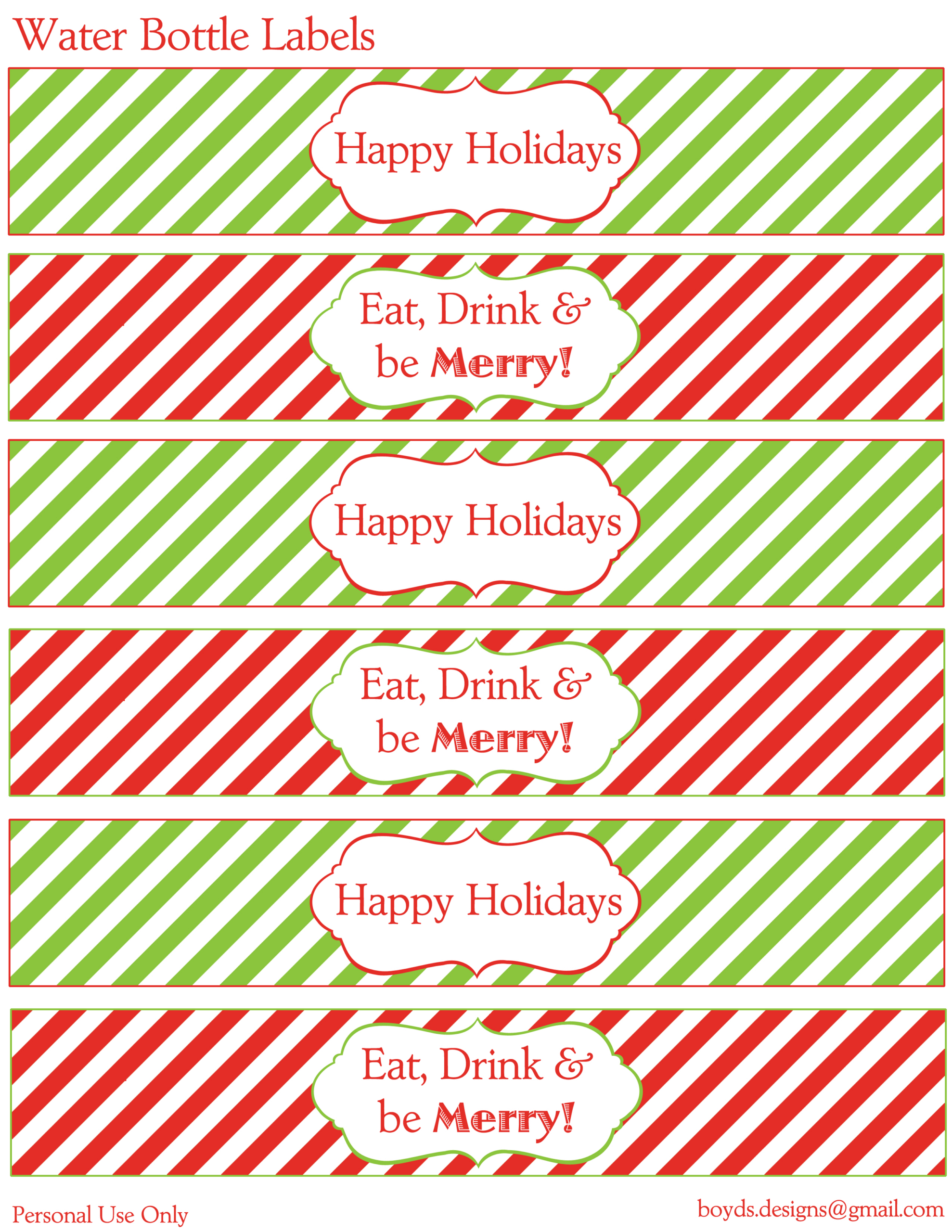 12 Days Of Christmas Diy Printable Freebies! Day 3 – Water Bottle regarding Christmas Water Bottle Labels Free Printable