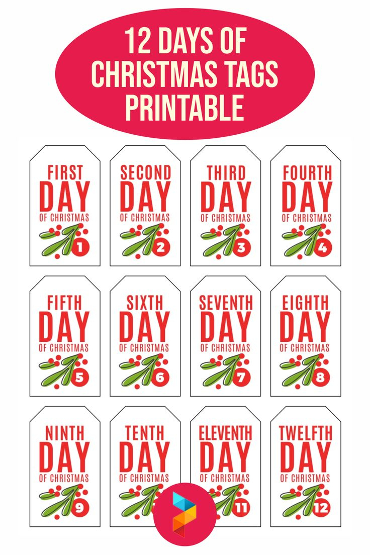 12 Days Of Christmas Tags Free Printable | Printablee | Free pertaining to Free Printable 12 Days Of Christmas Gift Tags