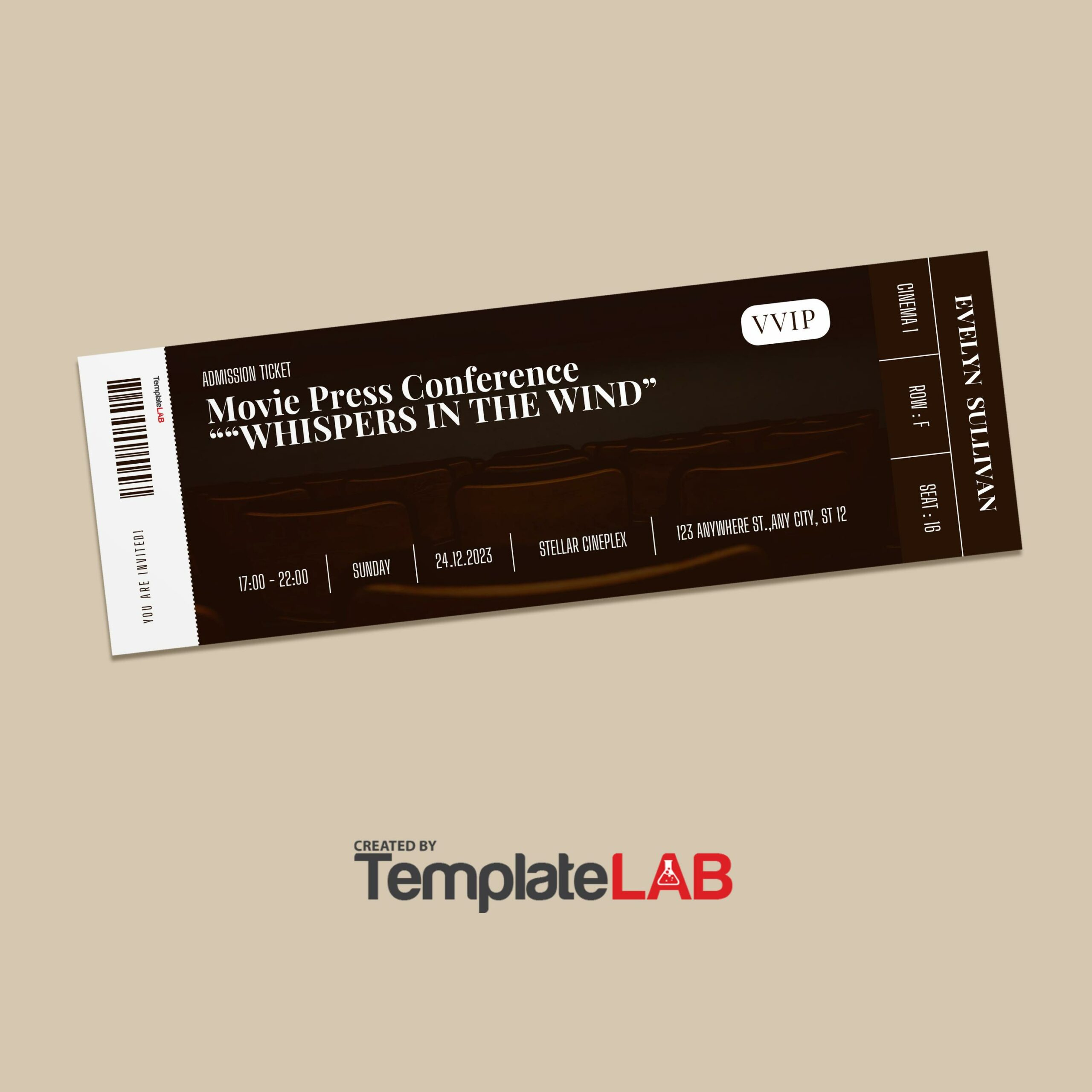 12 Free Event Ticket Templates (Word, Powerpoint, Psd) pertaining to Free Printable Admission Ticket Template