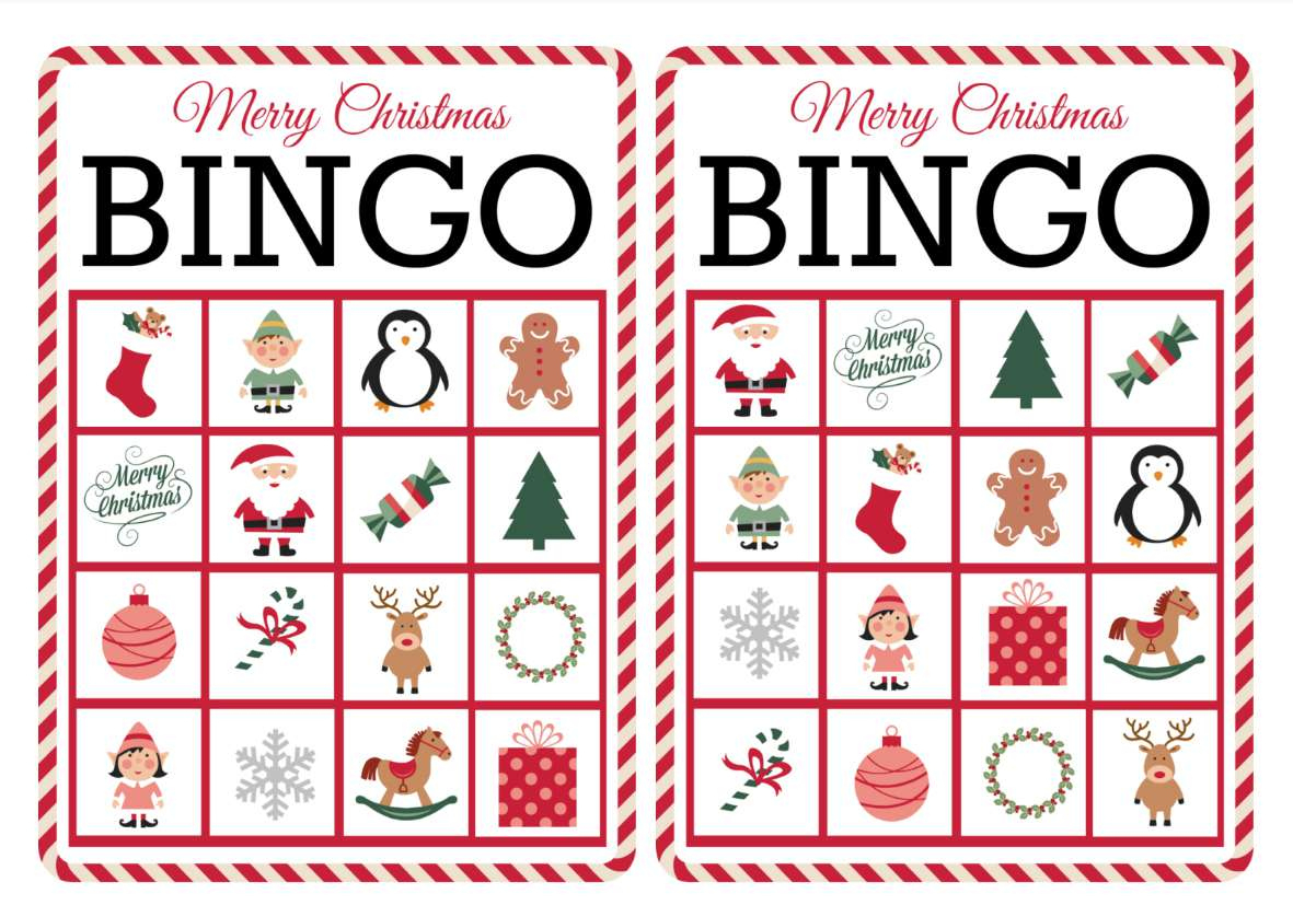 12 Free Printable Christmas Bingo Games For The Family for 20 Free Printable Christmas Bingo Cards