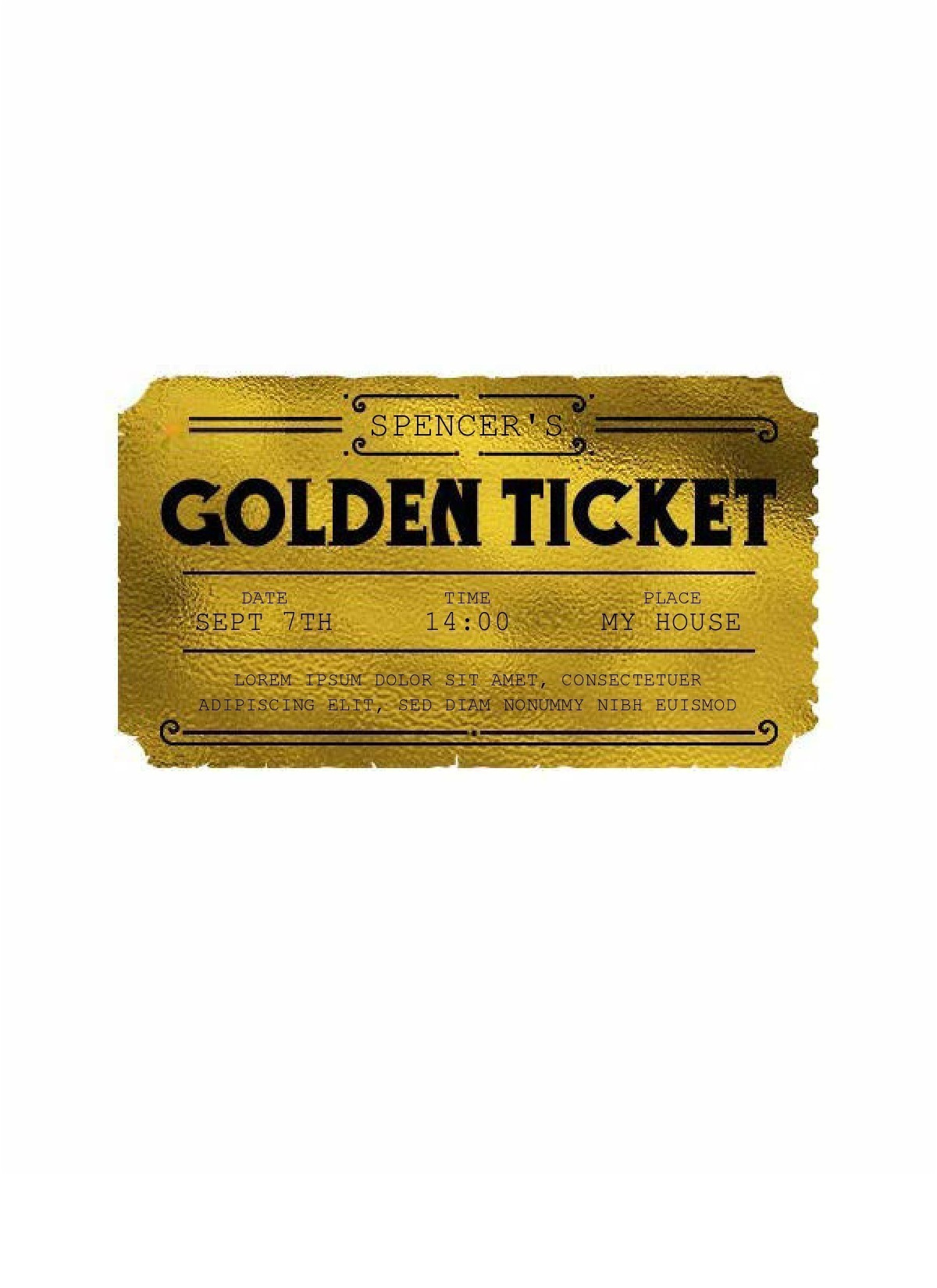 13 Editable Golden Ticket Templates (Free Downloads) for Golden Ticket Printable Free