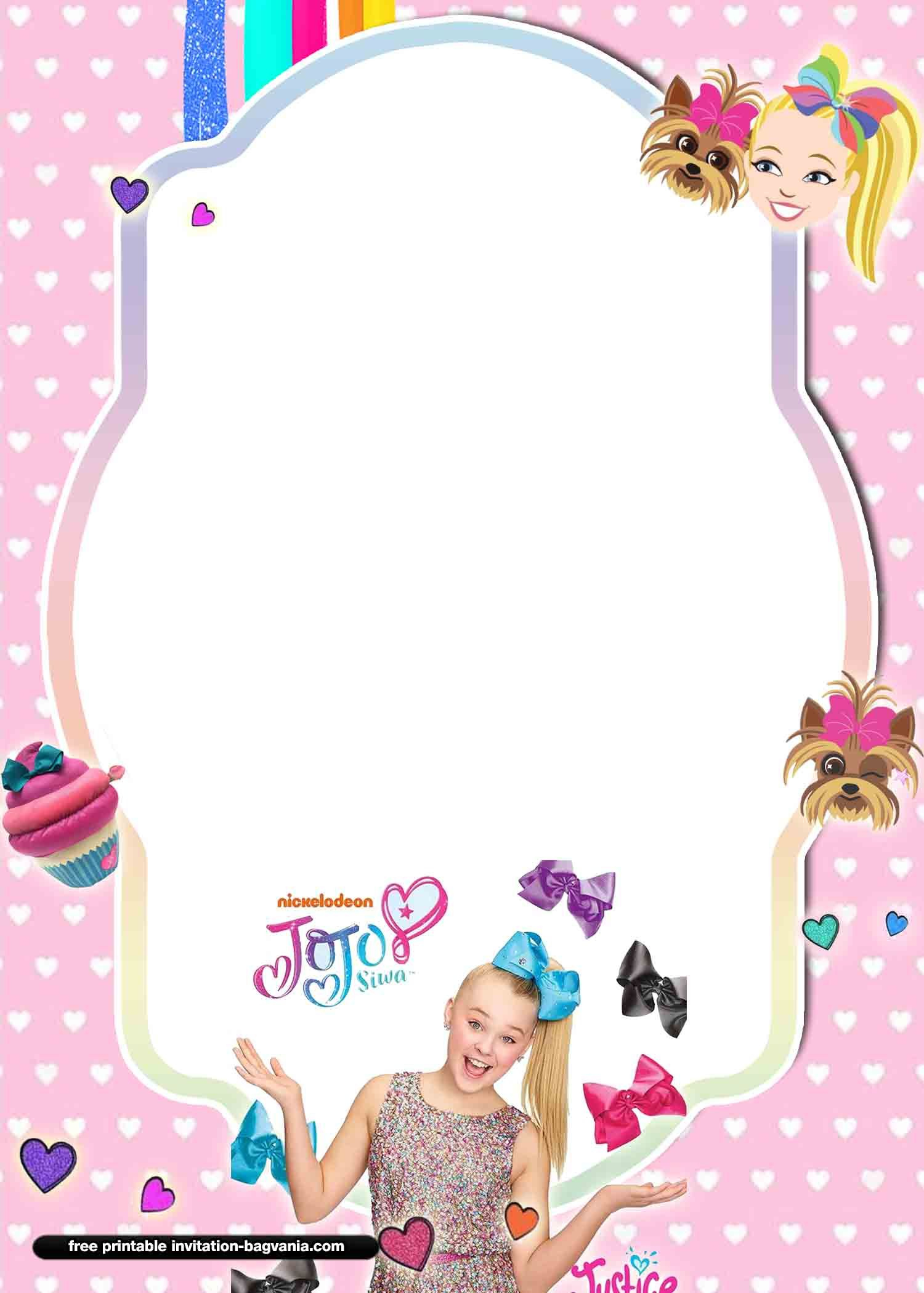 13+ Free Jojo Siwa Invitation Templates | Jojo Siwa Birthday throughout Jojo Siwa Free Party Printables