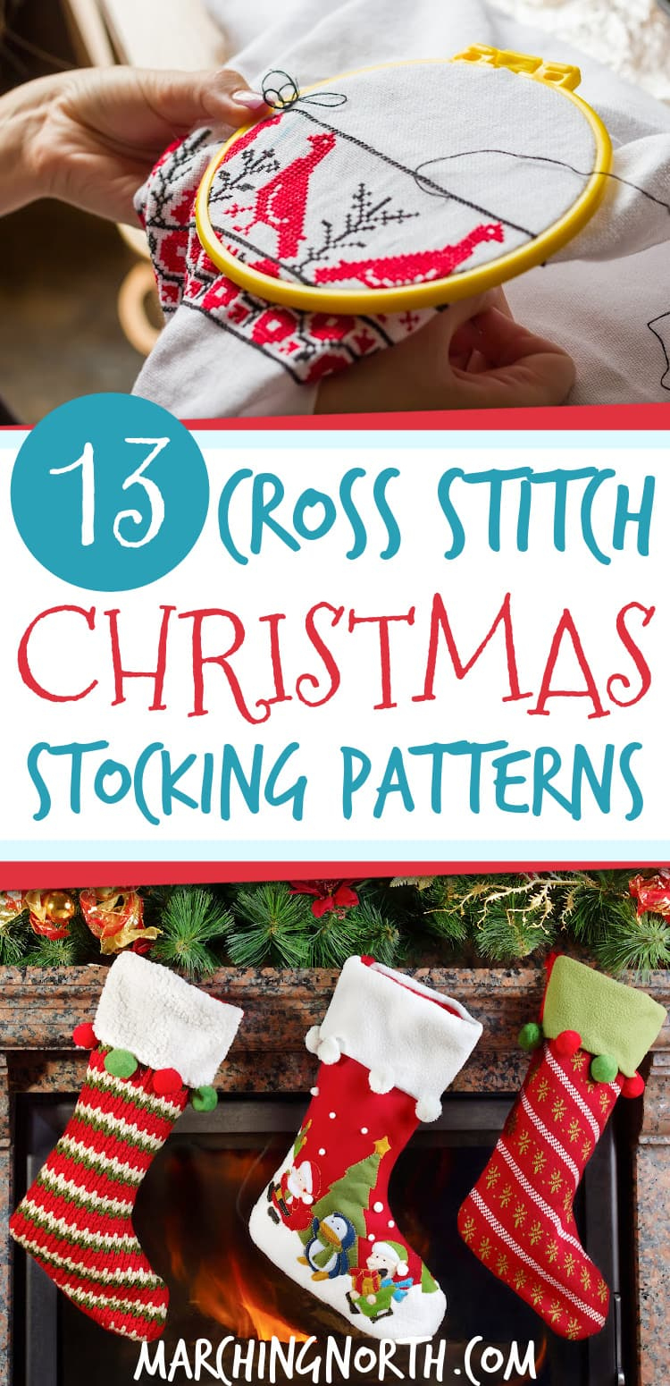 13 Holly Jolly Cross Stitch Christmas Stocking Patterns | Marching inside Free Printable Cross Stitch Christmas Stocking Patterns