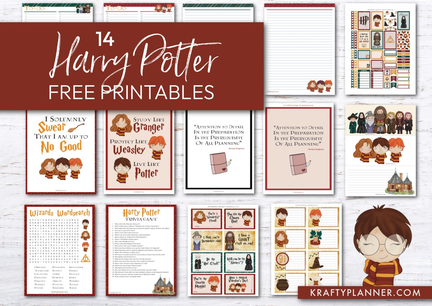 14 Harry Potter Free Printables — Krafty Planner inside Harry Potter Printables Free