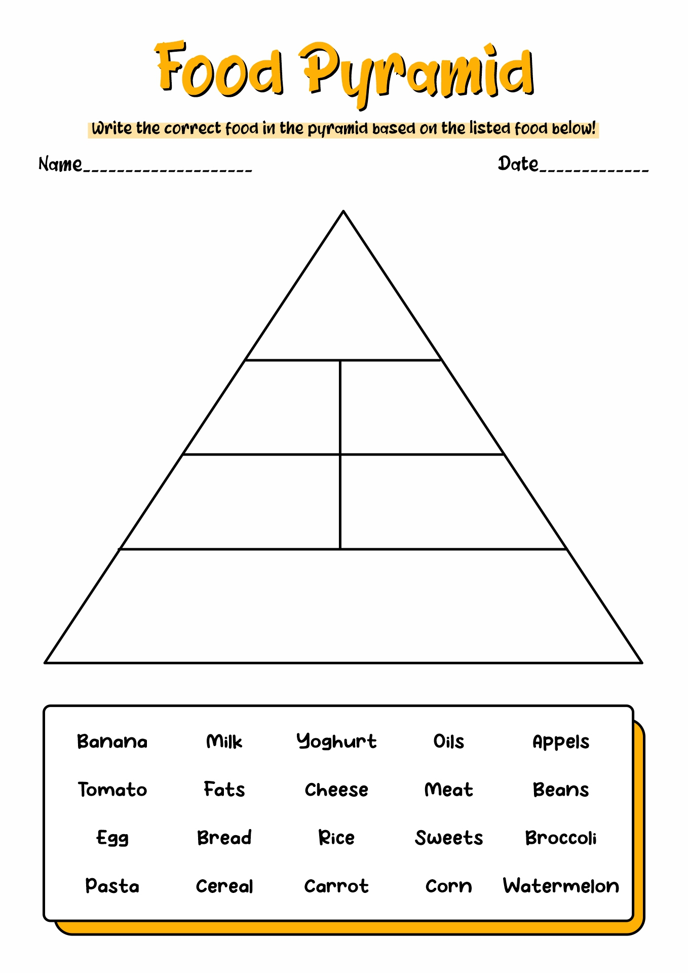 15 5 Food Groups Worksheet - Free Pdf At Worksheeto with regard to Free Printable Food Pyramid