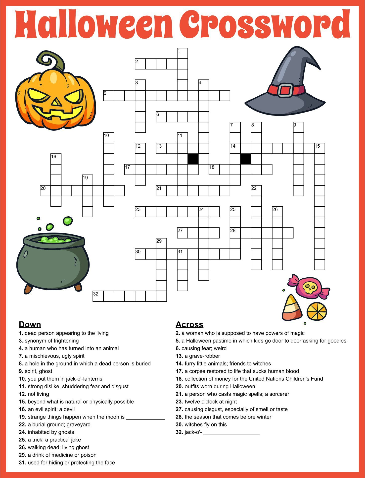 15 Best Halloween Crossword Puzzles Printable Pdf For Free At within Halloween Crossword Printable Free