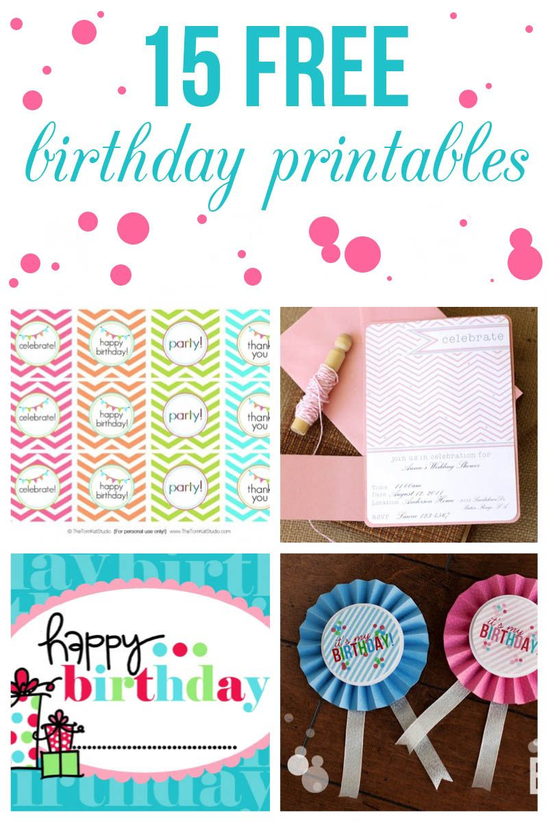 15 Free Birthday Printables- The Inspiration Board | Free Birthday for Free Birthday Printables