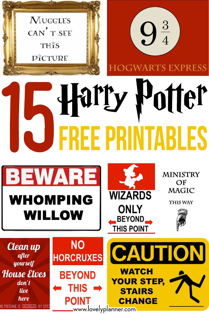 15 Free Harry Potter Party Printables - Part 1 | Harry Potter in Free Harry Potter Printables