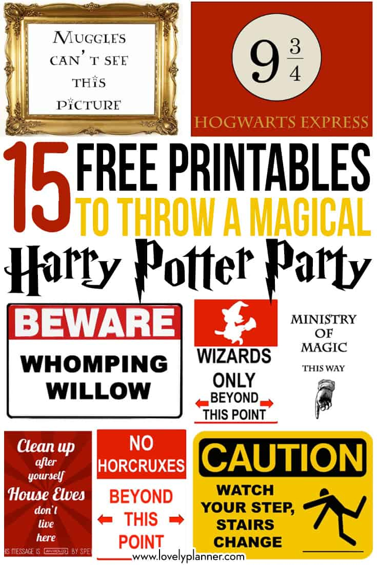 15 Free Harry Potter Party Printables - Part 1 - Lovely Planner for Free Harry Potter Printable Signs