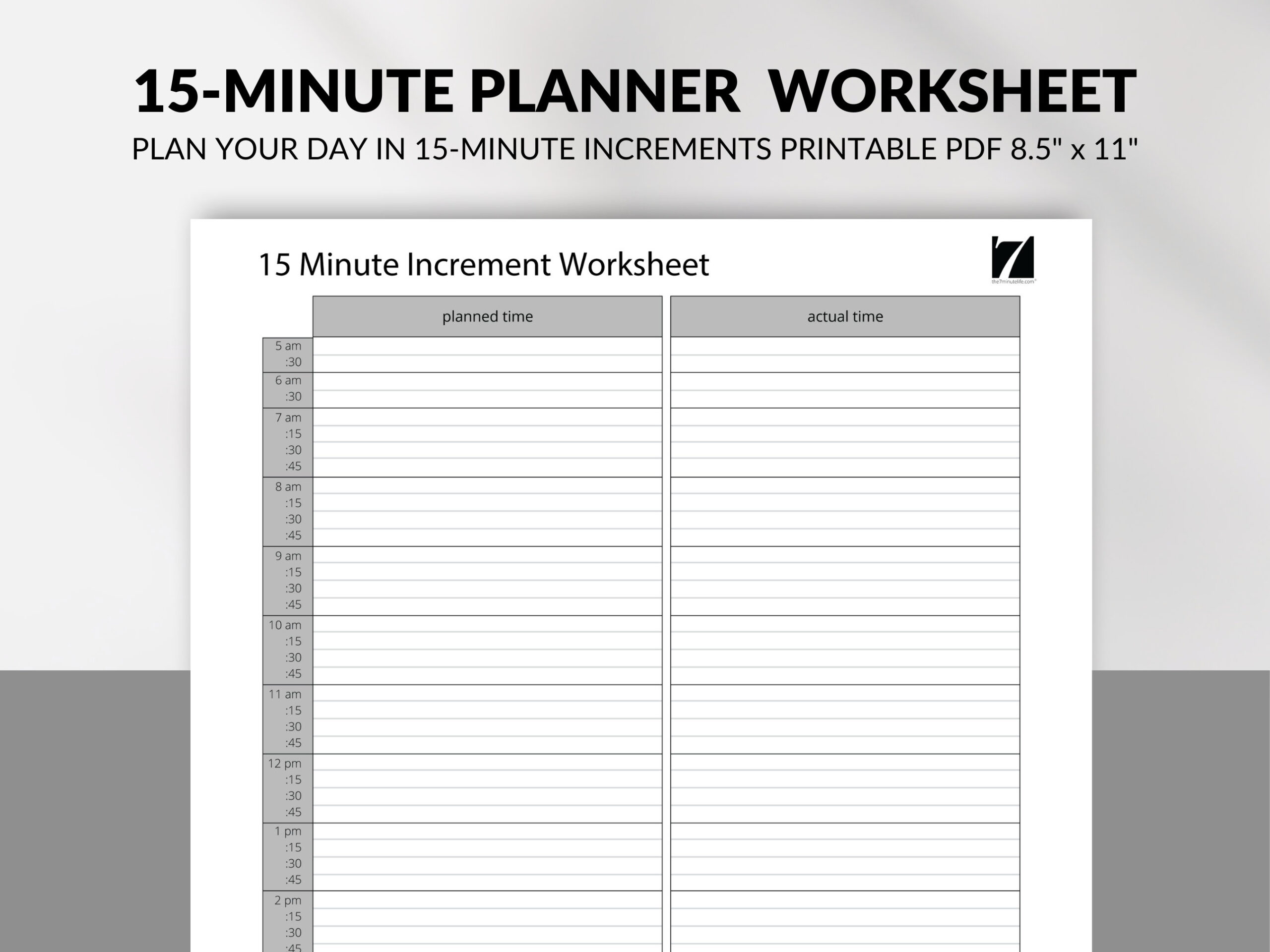 15 Minute Planner Printable Template 15 Minute Daily Planner 15 intended for Free Printable Daily Planner 15 Minute Intervals