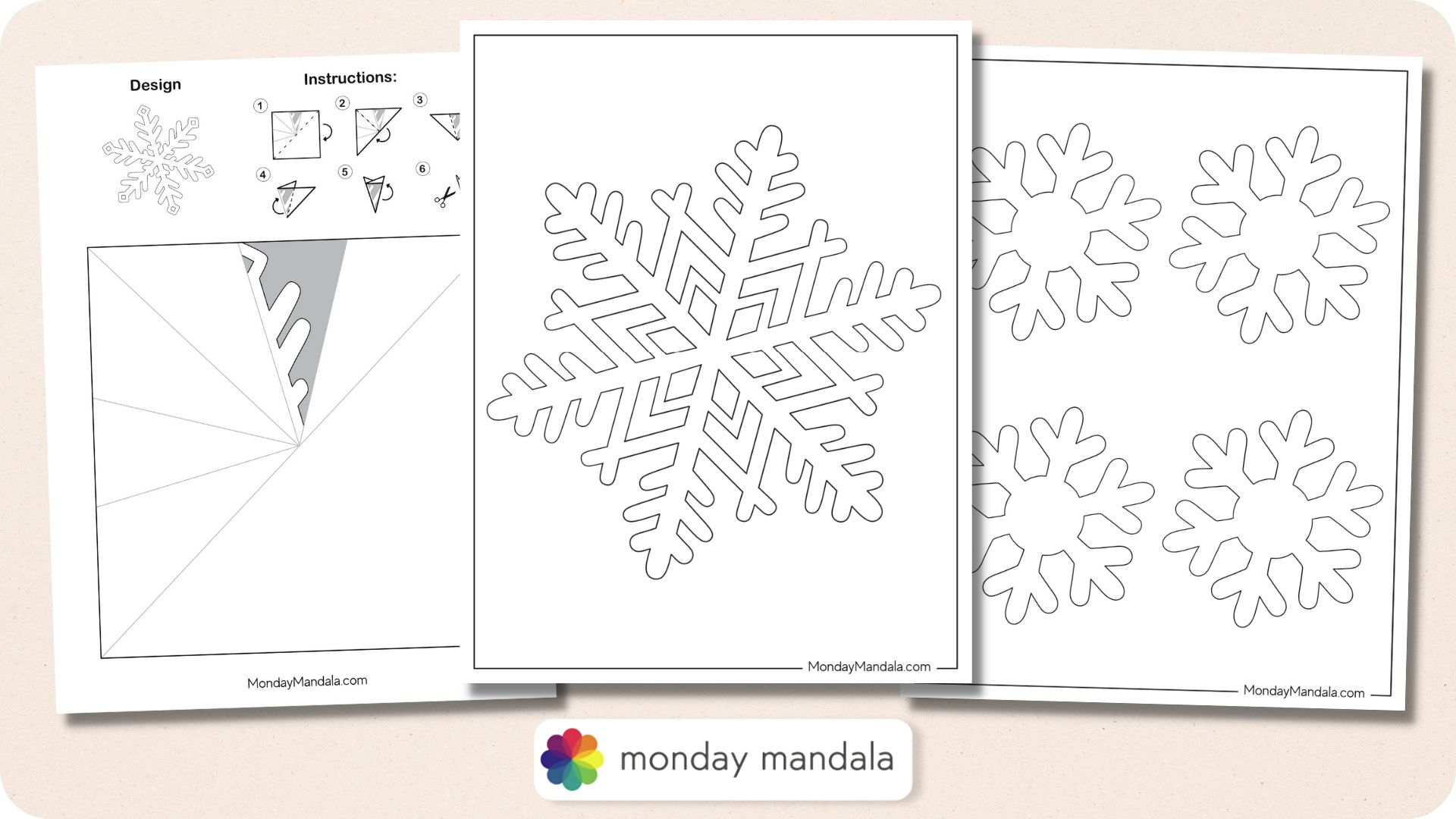 150 Paper Snowflake Templates (Free Pdf Printables) regarding Snowflake Template Free Printable