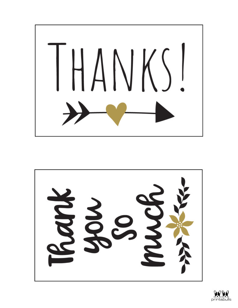 150+ Printable Thank You Cards - Free | Printabulls for Free Printable Thank You Cards