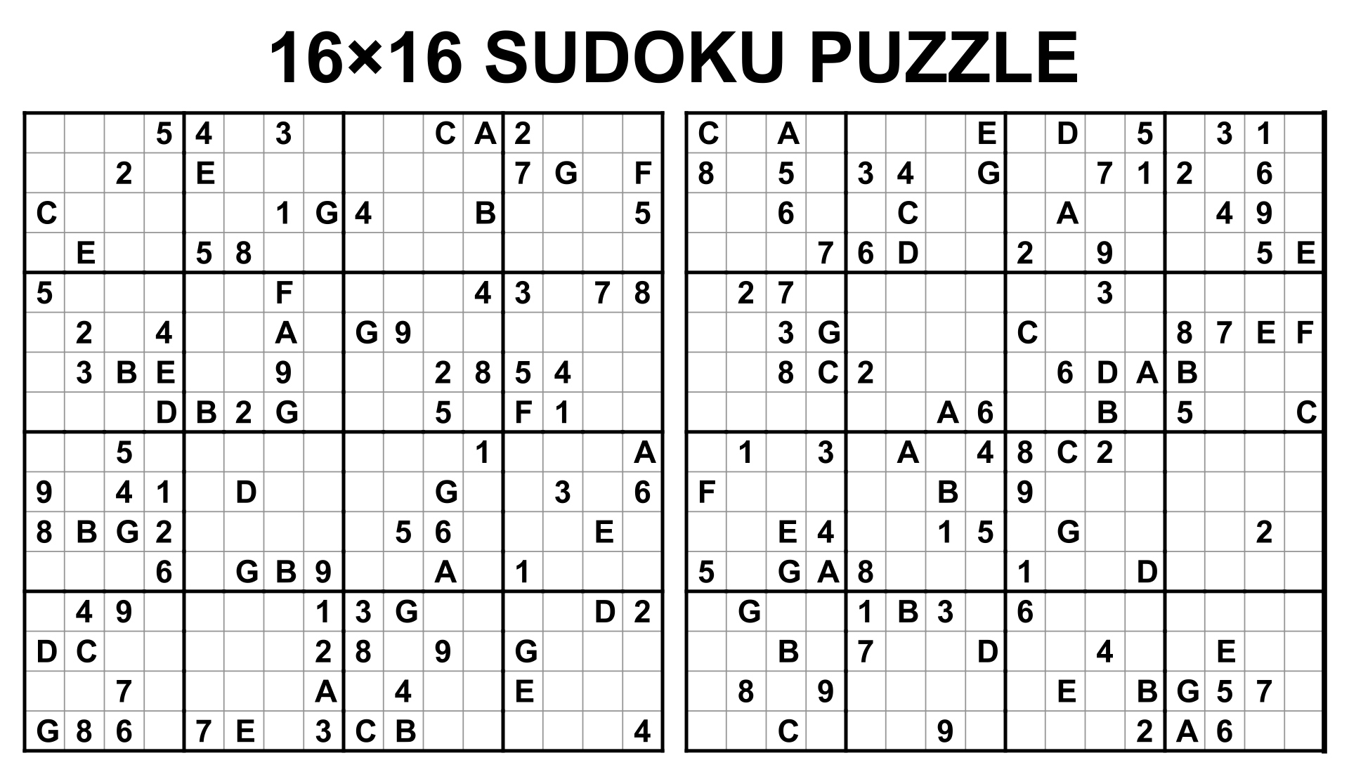 16 Sudoku - 10 Free Pdf Printables | Printablee within Sudoku 16X16 Printable Free