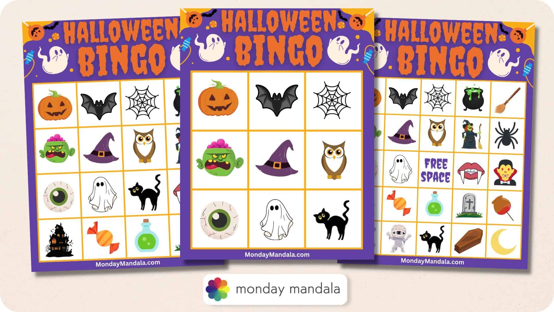 180 Halloween Bingo Cards (Free Pdf Printables) regarding Free Printable Halloween Bingo Cards