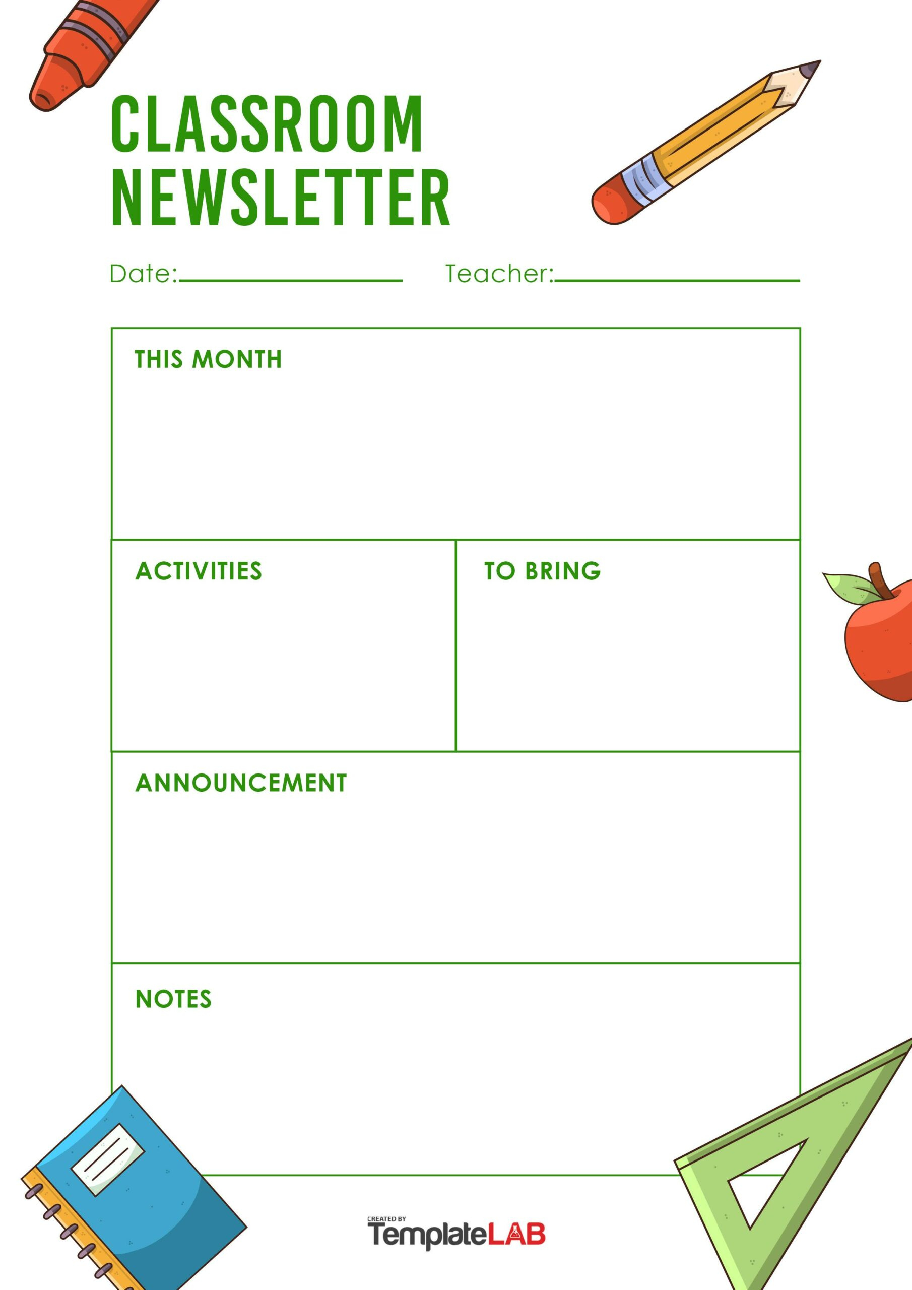 19 Creative Preschool Newsletter Templates (Free) intended for Free Printable Preschool Newsletter Templates