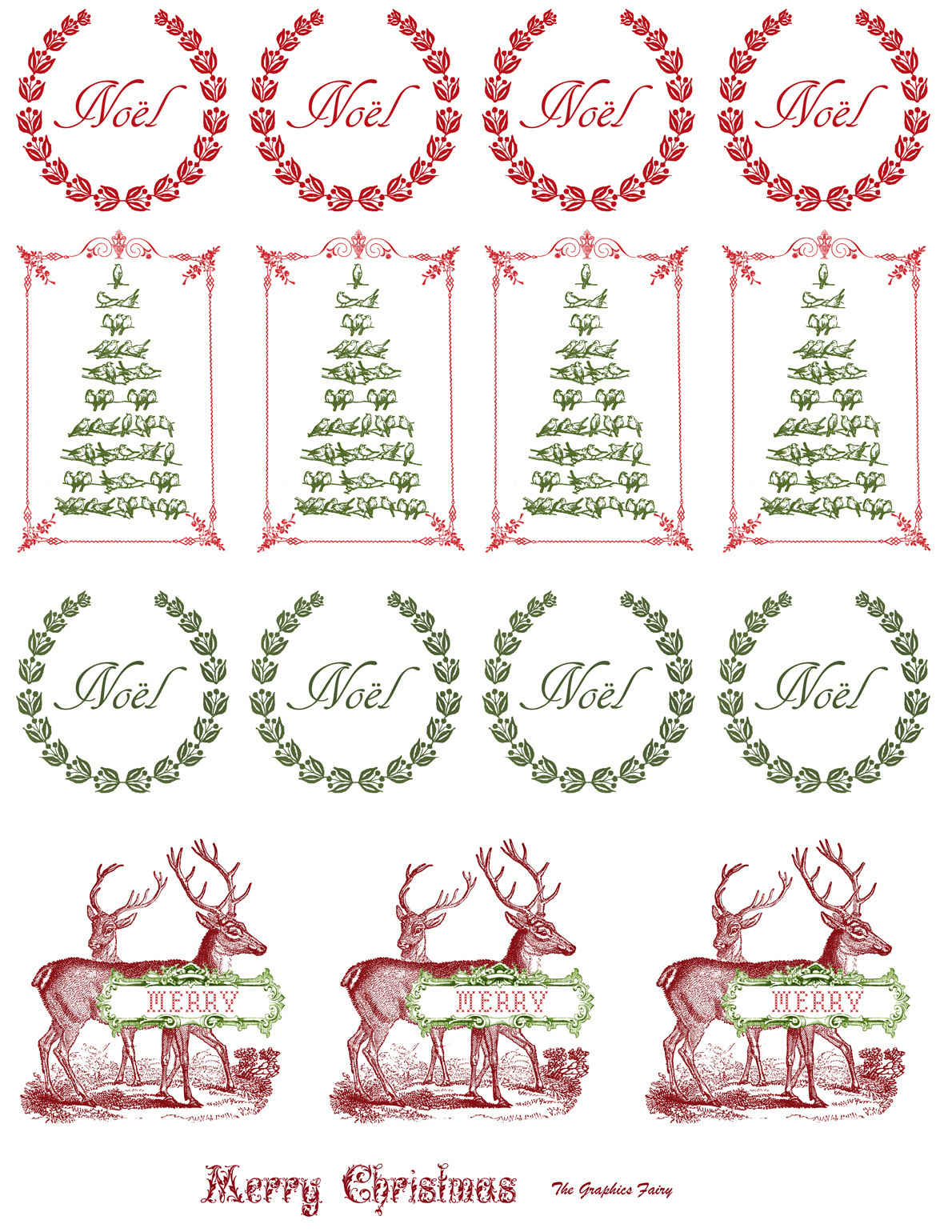 2 Printable Christmas Stickers! - The Graphics Fairy in Free Printable Holiday Stickers