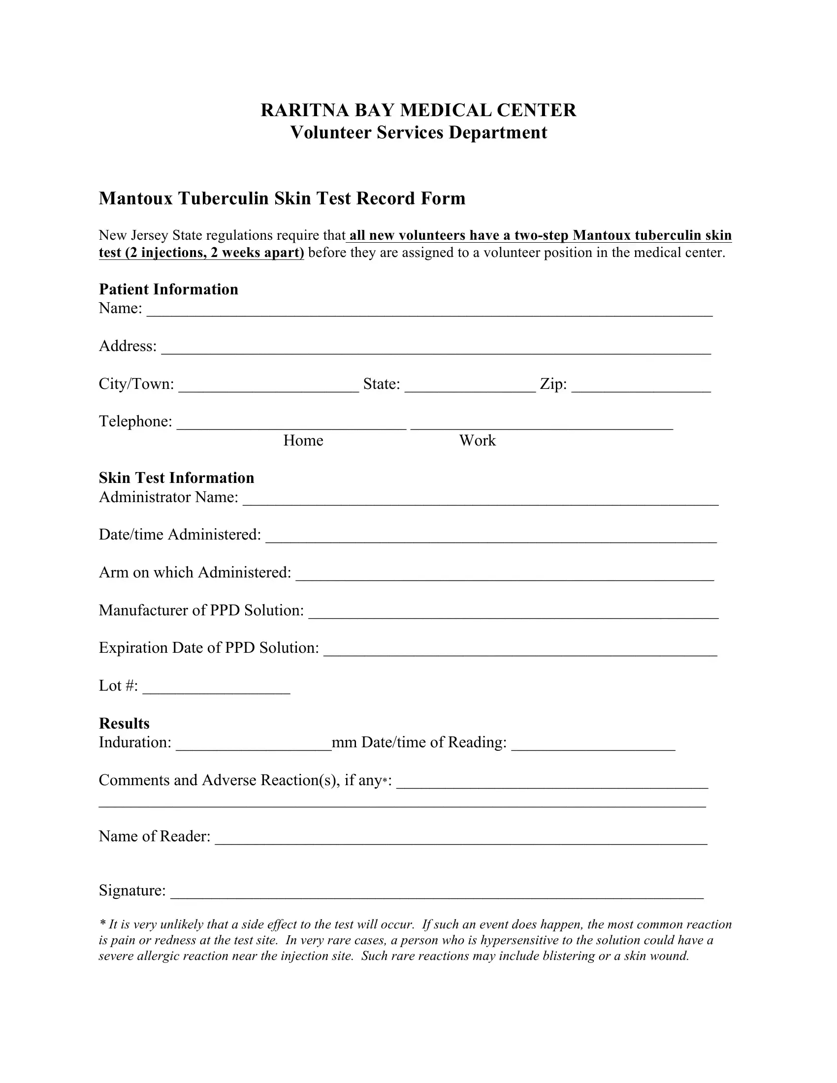 2-Step Tb Test Form ≡ Fill Out Printable Pdf Forms Online intended for Free Printable Tb Test Form