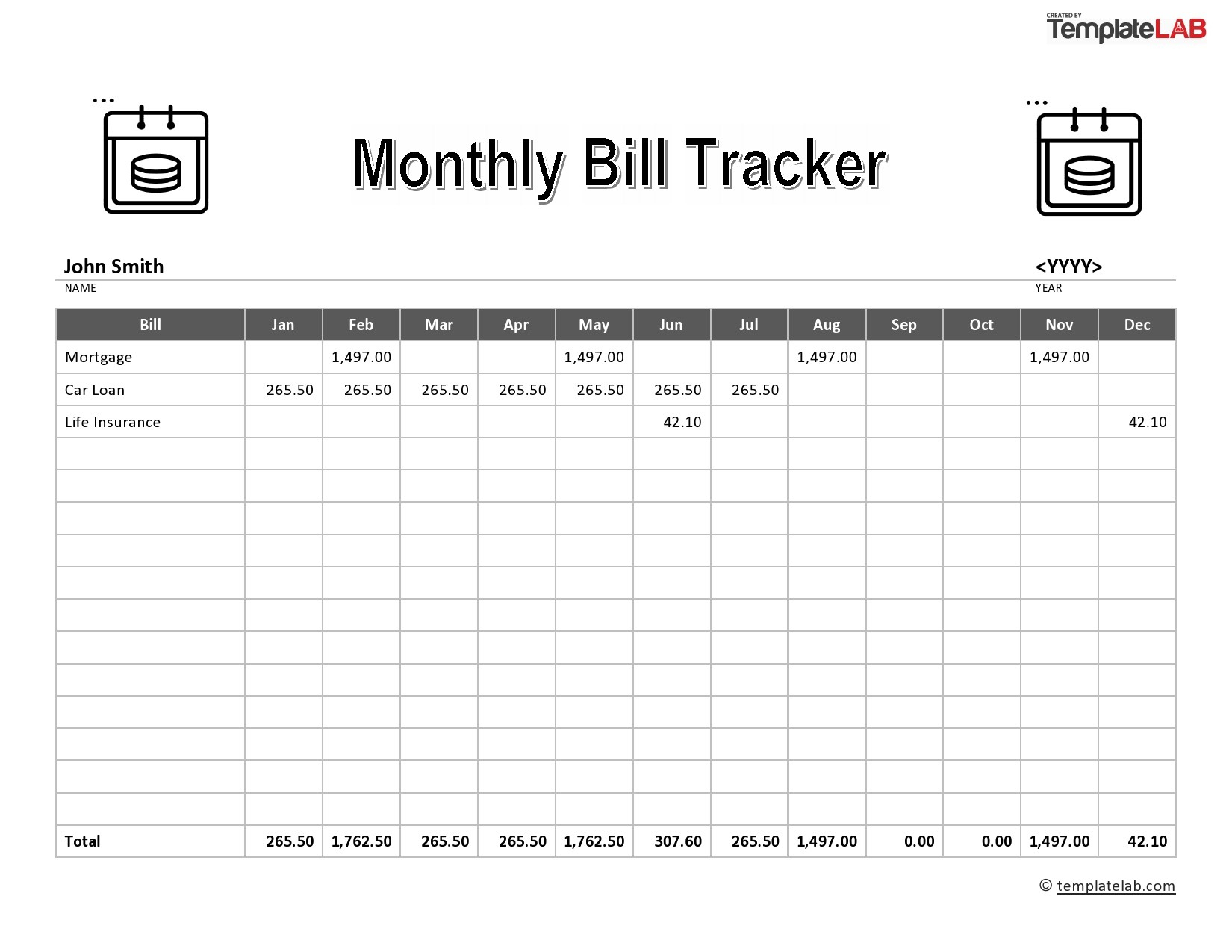 20 Free Bill Pay Checklists &amp;amp; Bill Calendars (Pdf, Word &amp;amp; Excel) inside Free Printable Bill Payment Schedule