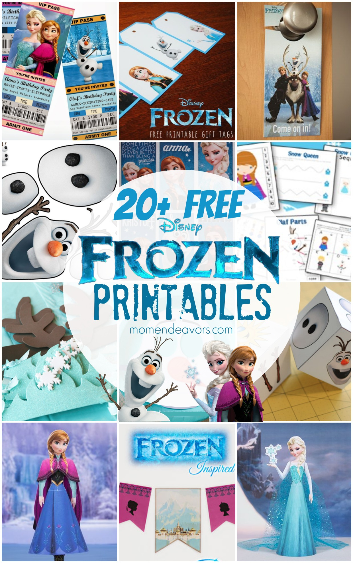 20+ Free Disney Frozen Printables {Activity Sheets &amp; Party Decor for Free Frozen Printables