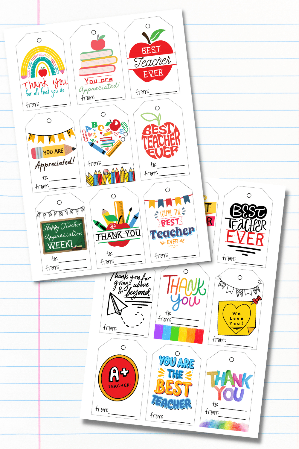 20 Free Printable Teacher Appreciation Tags - Prudent Penny Pincher in Free Printable Tags For Teacher Appreciation