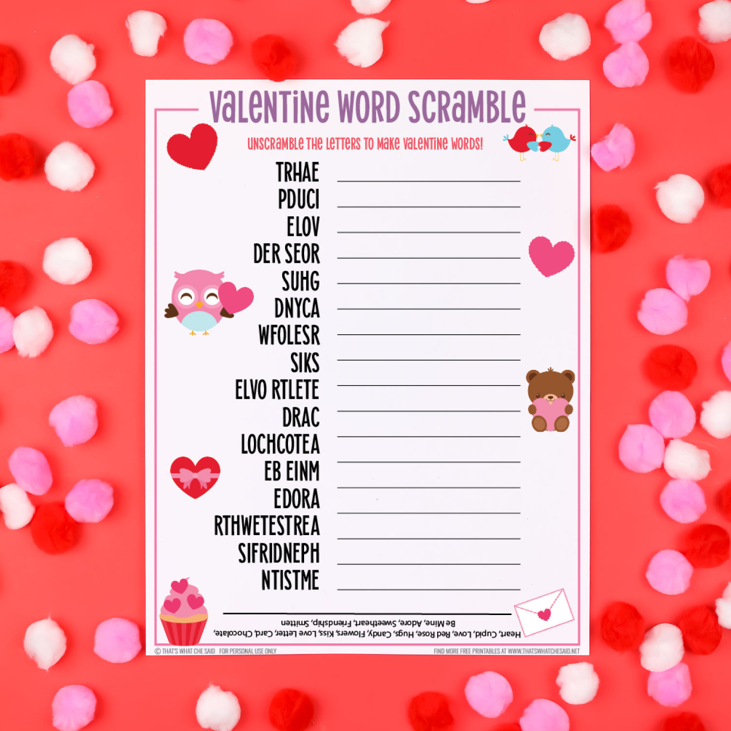 20+ Free Valentine Printables - Happiness Is Homemade pertaining to Free Printable Valentine Games for Adults