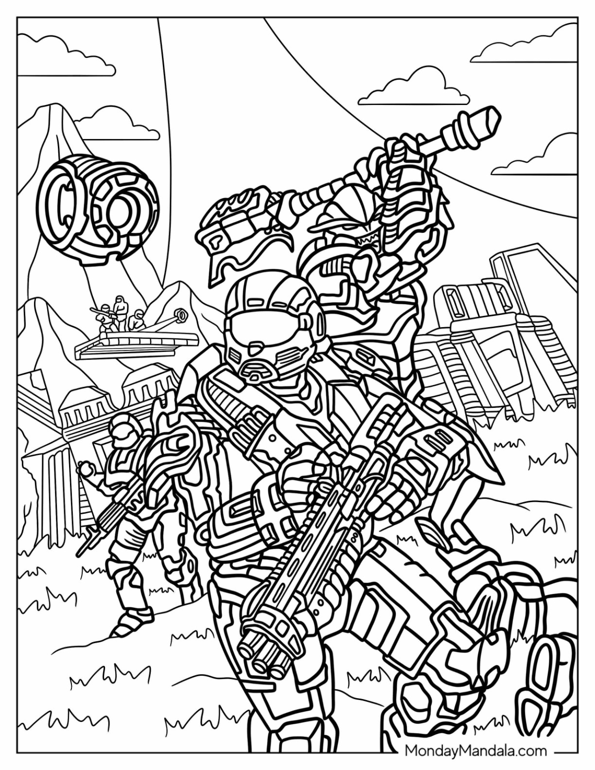 20 Halo Coloring Pages (Free Pdf Printables) within Free Printable Halo Coloring Pages