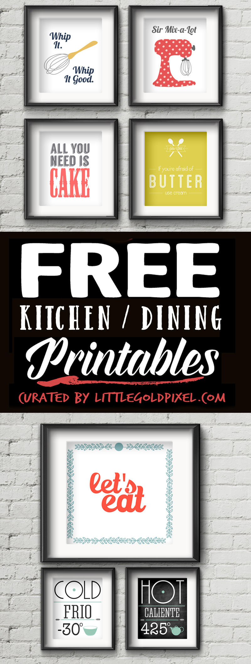 20 Kitchen Free Printables • Wall Art Roundup • Little Gold Pixel with regard to Free Funny Kitchen Printables