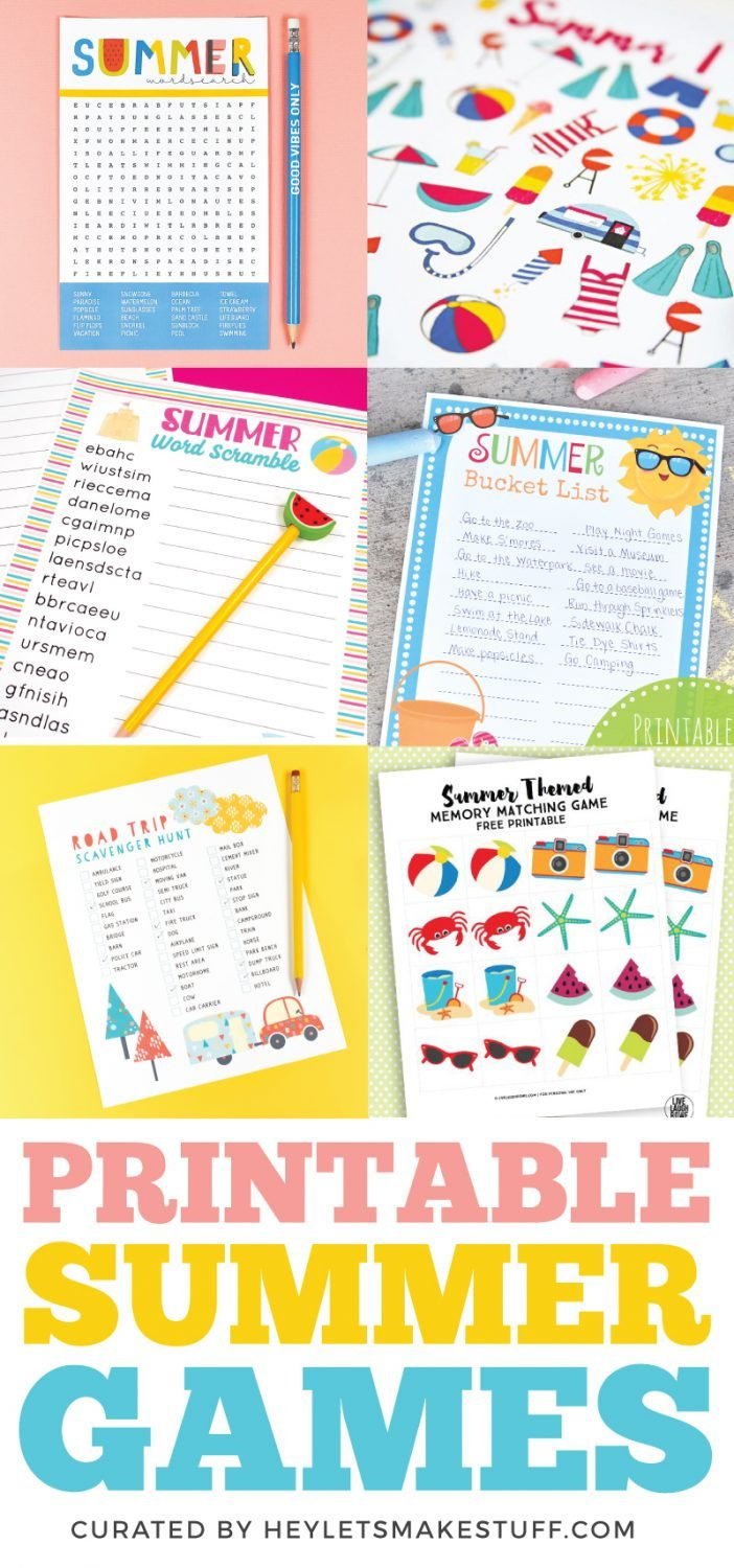 20 Printable Summer Games To Keep You Cool - Hey Let&amp;#039;S Make Stuff inside Free Printable Summer Games