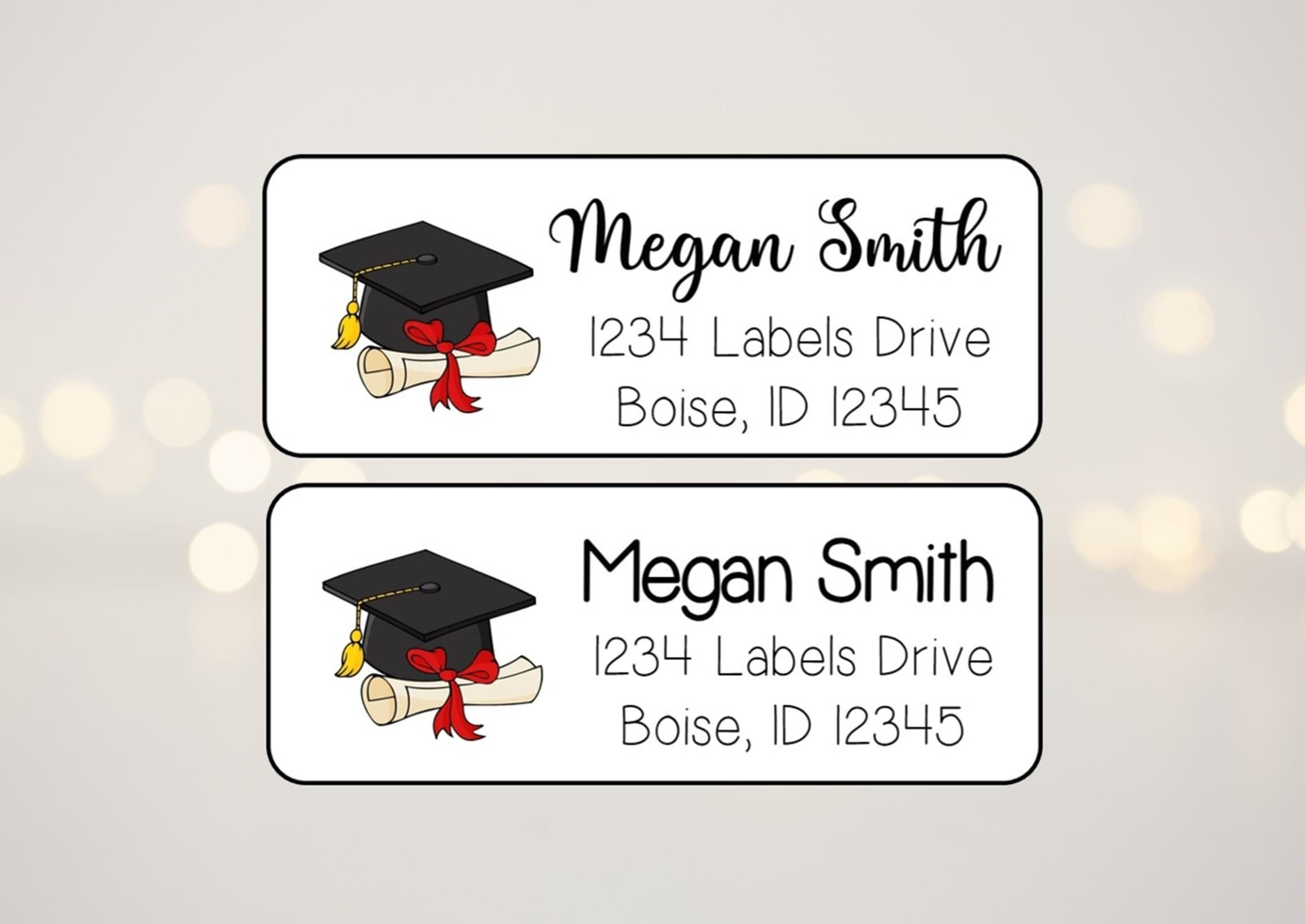 2024 Graduation Address Labels Stickers, Graduation Return Address pertaining to Free Printable Graduation Address Labels