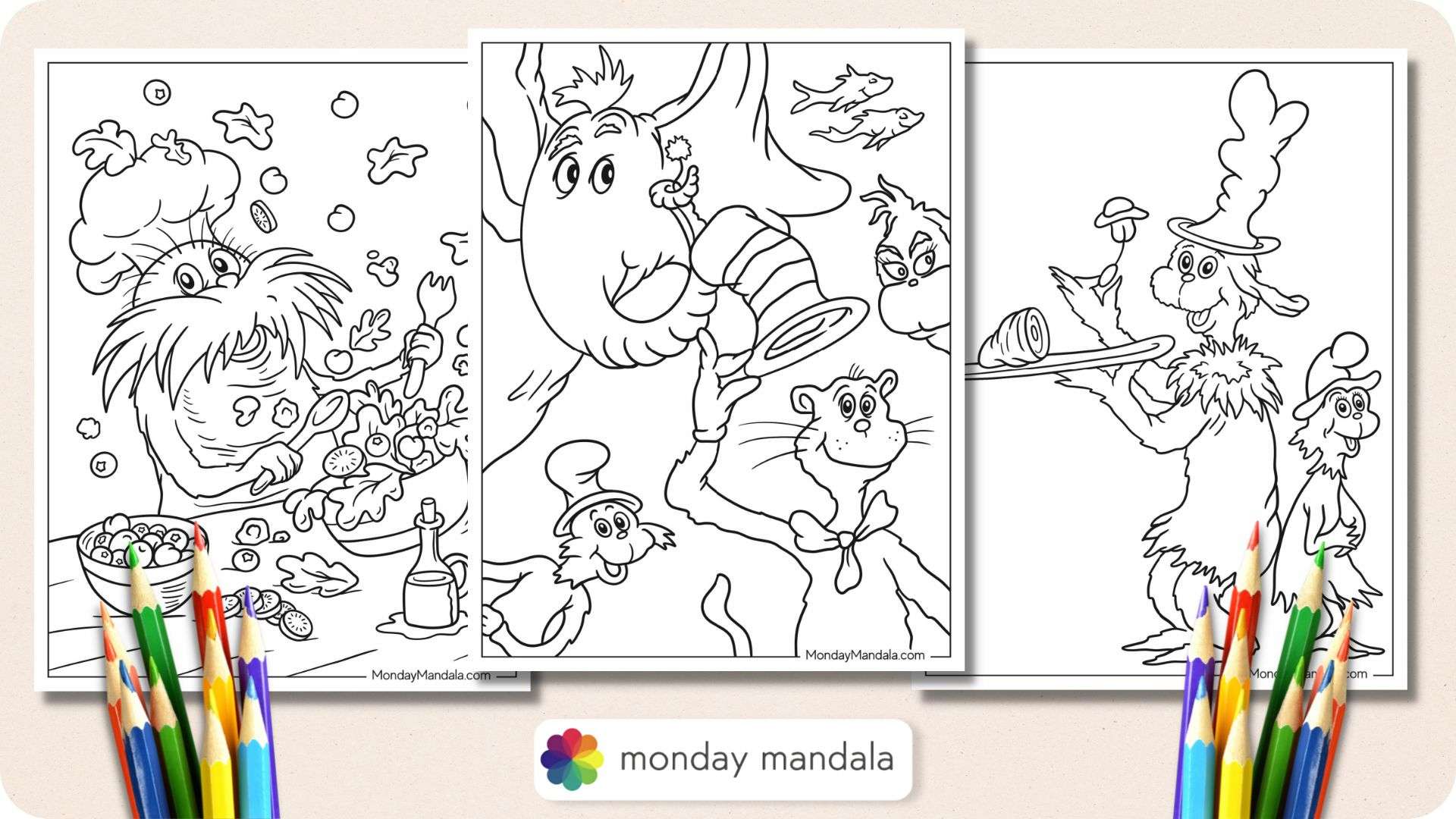 22 Dr. Seuss Coloring Pages (Free Pdf Printables) regarding Free Dr Seuss Characters Printables