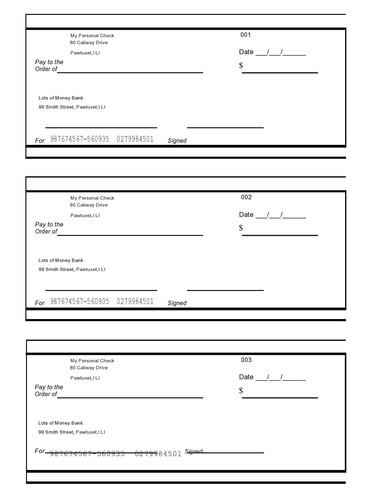 23 Blank Check Templates (Real &amp; Fake) ᐅ Templatelab pertaining to Free Printable Checks Template